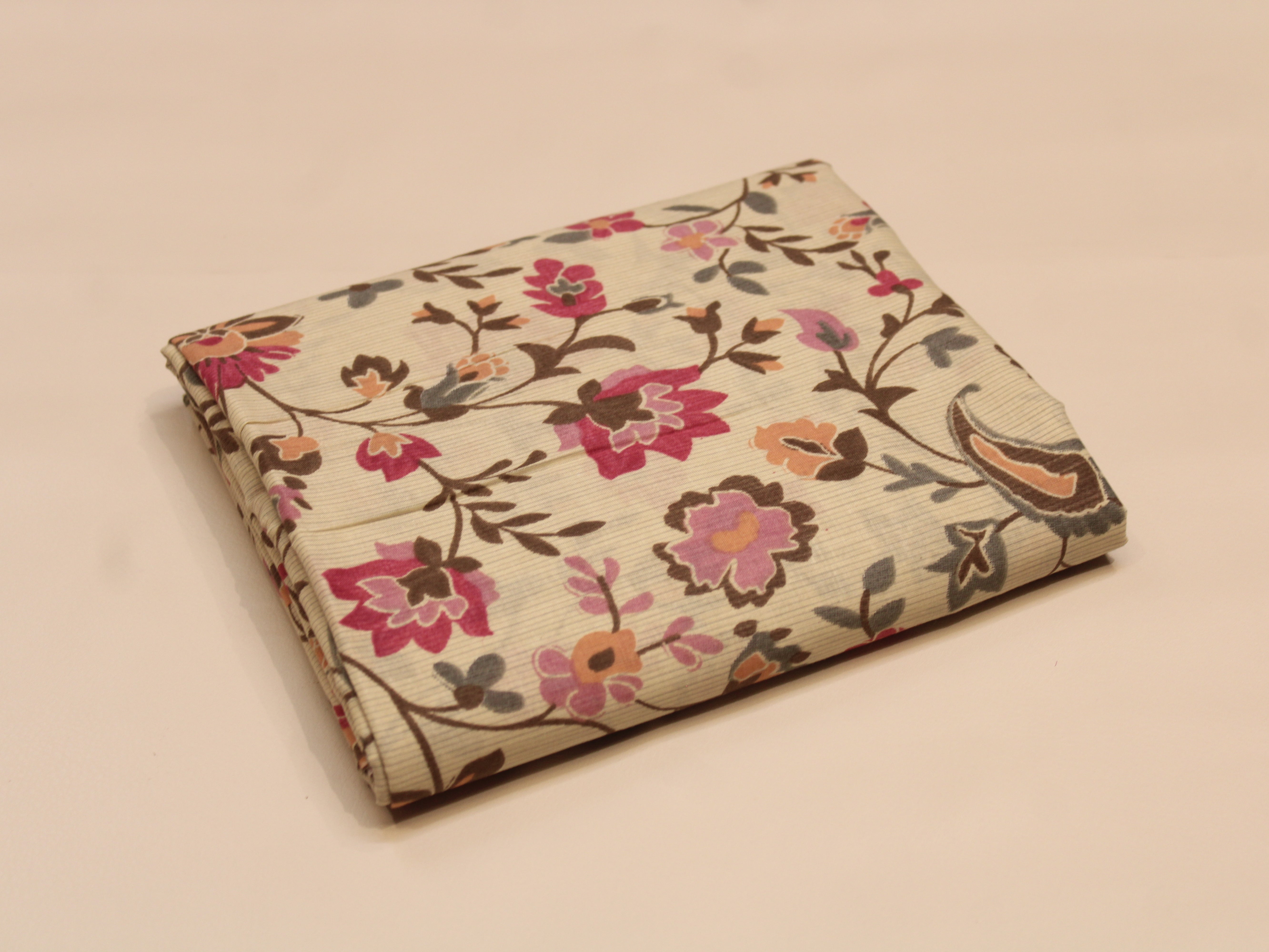 Pure Cotton Premium Printed Fabric 44" Width - Digital Print - Floral | Pink