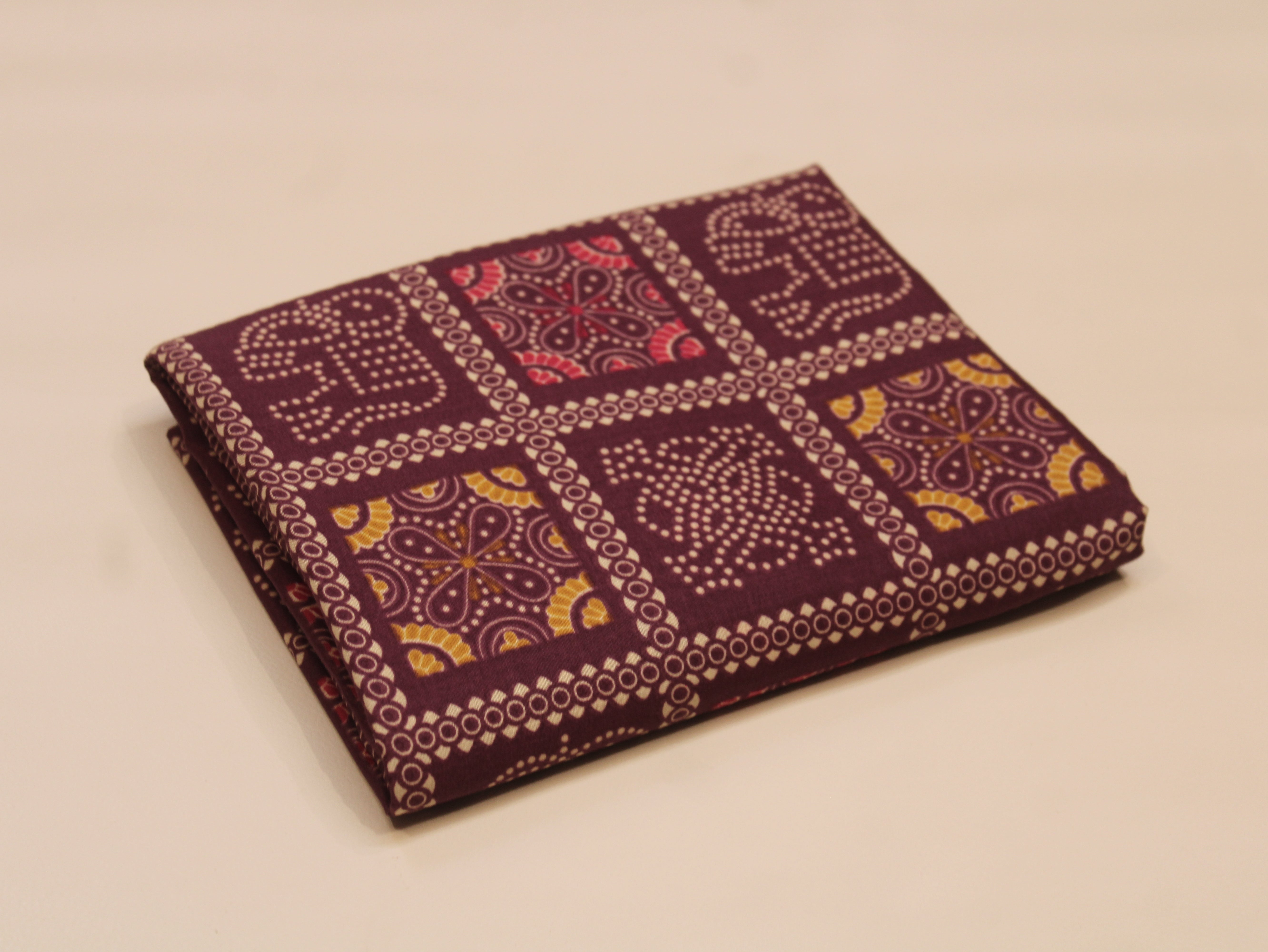 Pure Cotton Premium Printed Fabric 44" Width - Digital Print - Bandhini | Wine