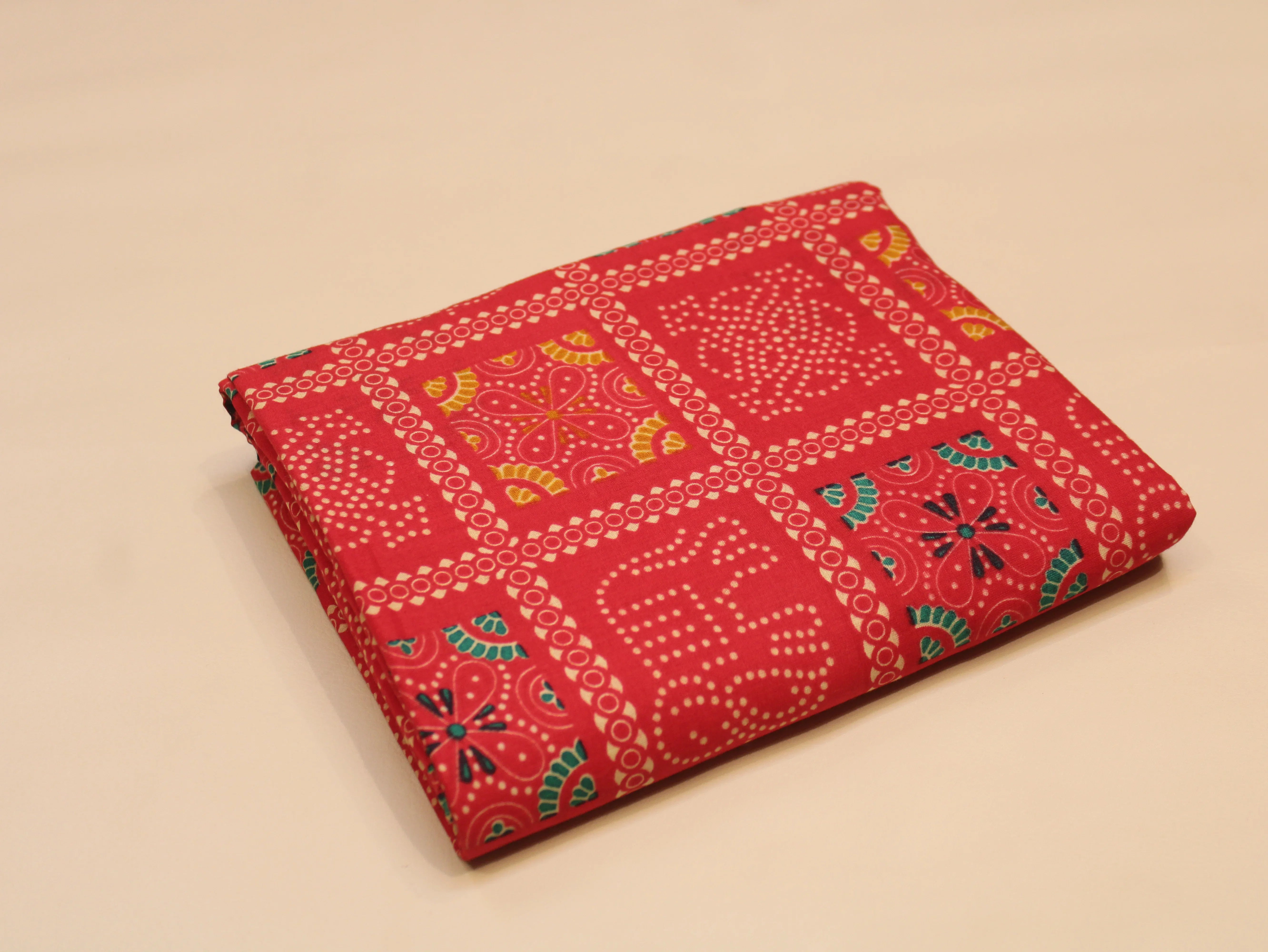Pure Cotton Premium Printed Fabric 44" Width - Digital Print - Bandhini | Red