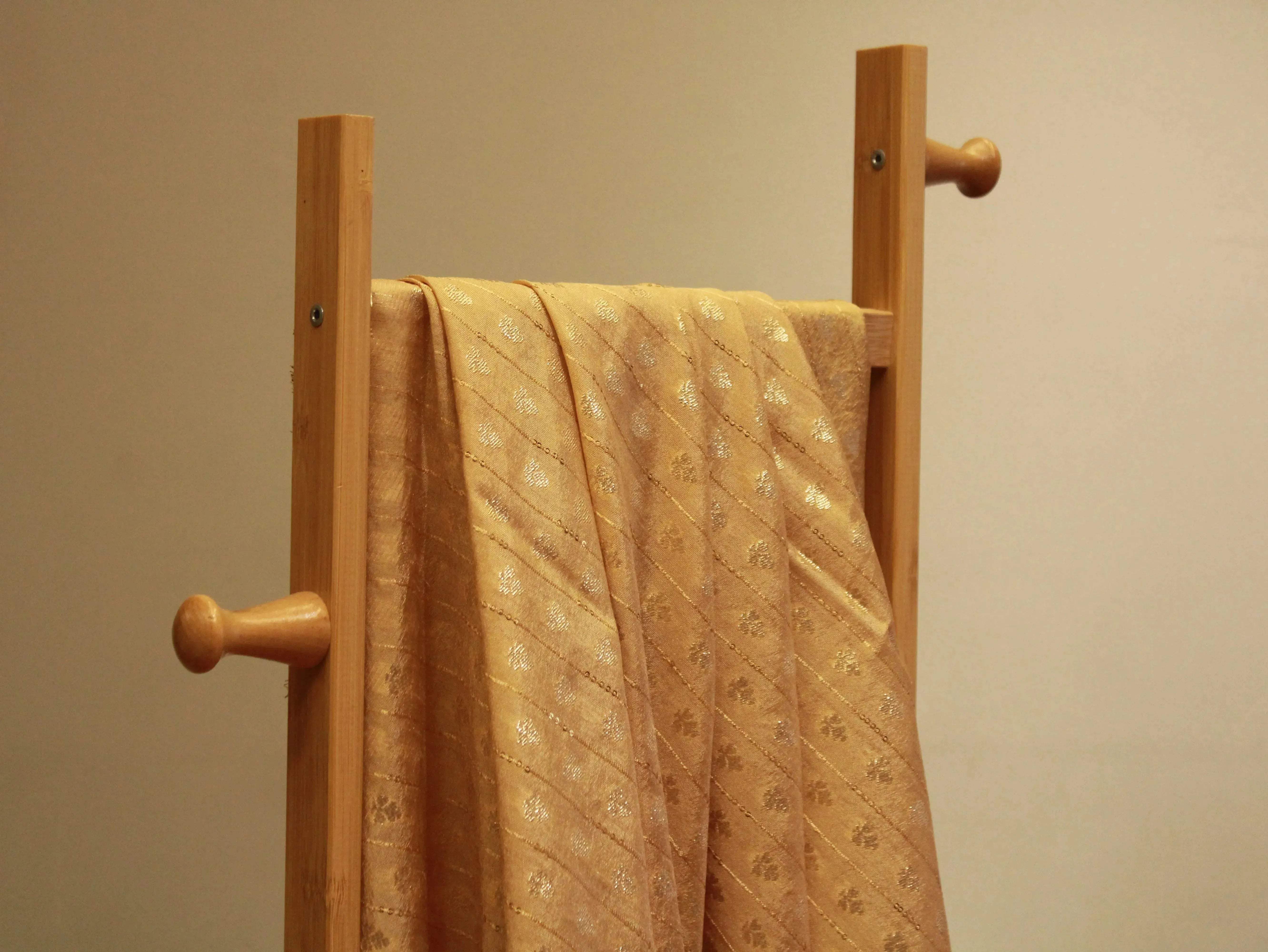 Banarasi Sequin Brocade Fabric - Golden - M'Foks