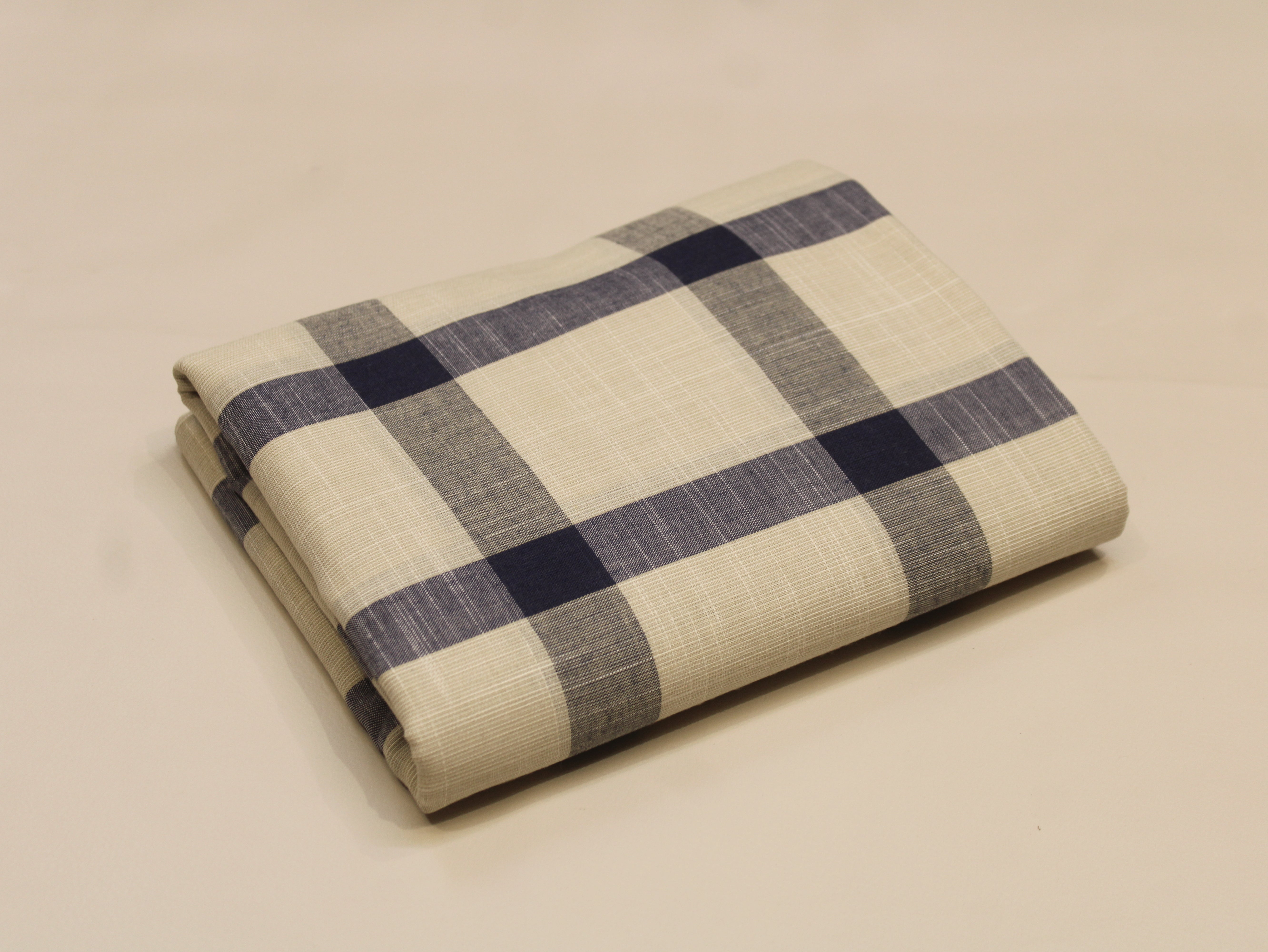 Pure Cotton Handloom Checked Fabric 44 Inch | Mfoks - Blue