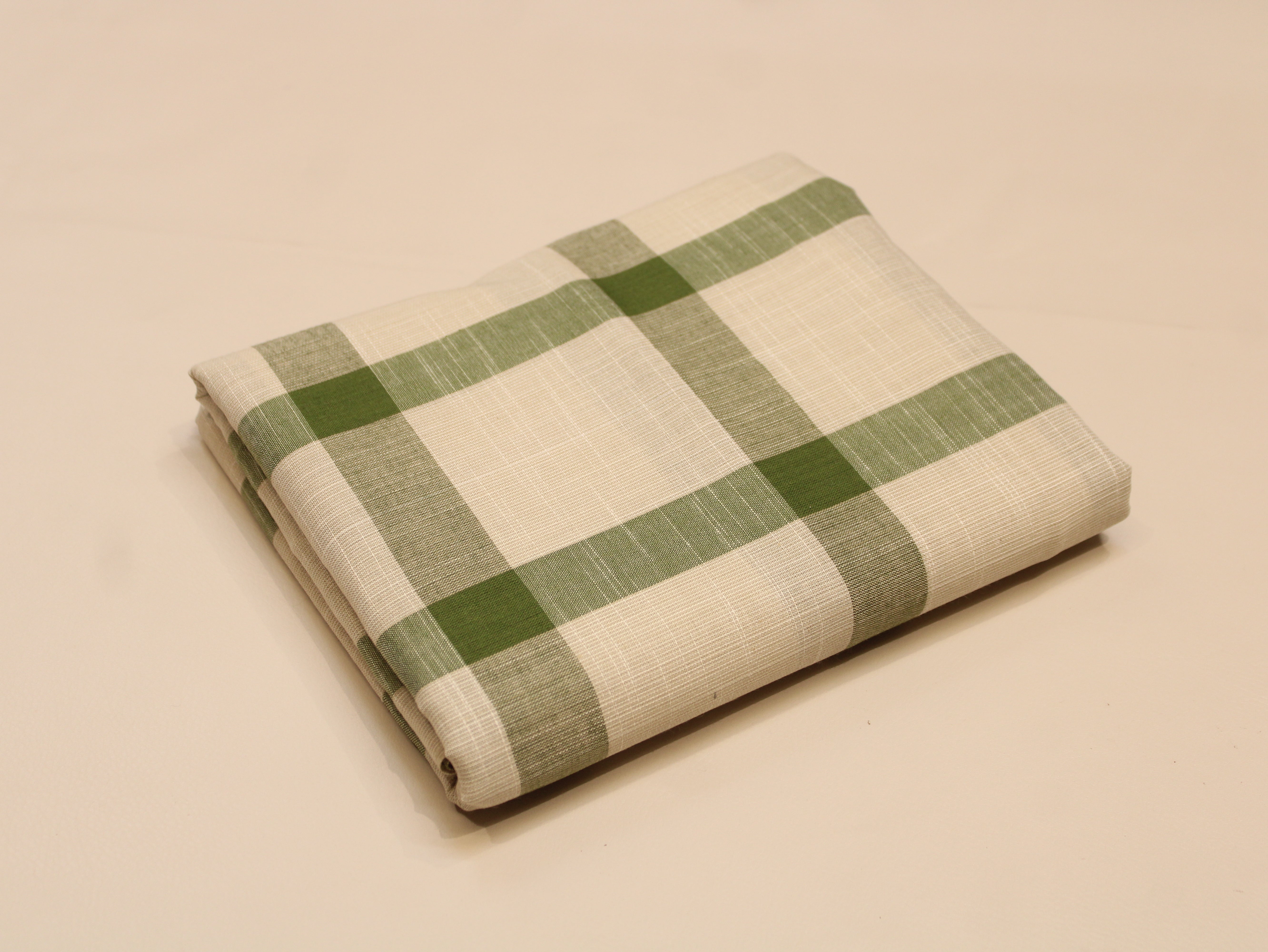 Pure Cotton Handloom Checked Fabric 44 Inch | Mfoks - Green