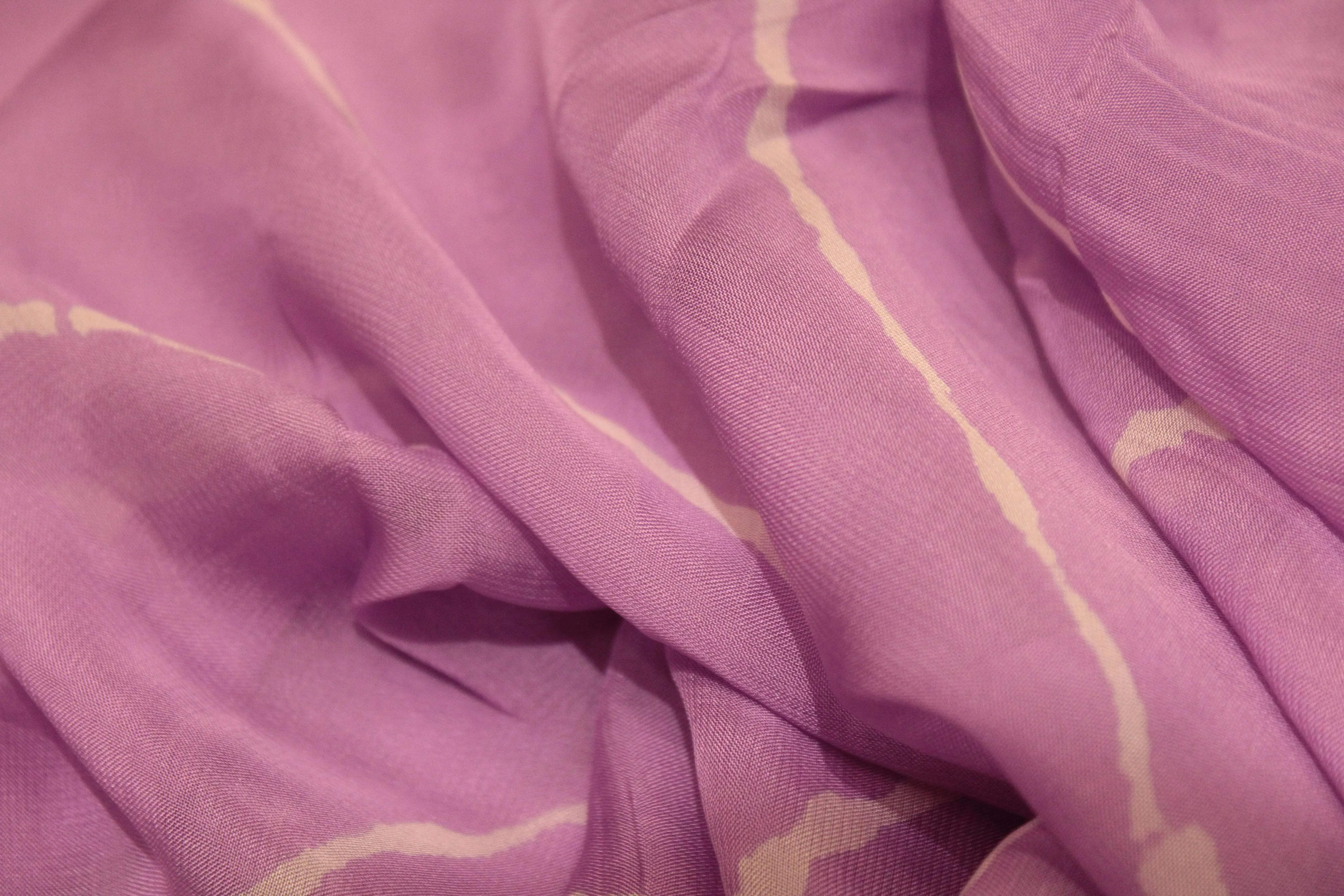 Knots: Pure Organza Lehariya Fabric - Lavender - M'Foks