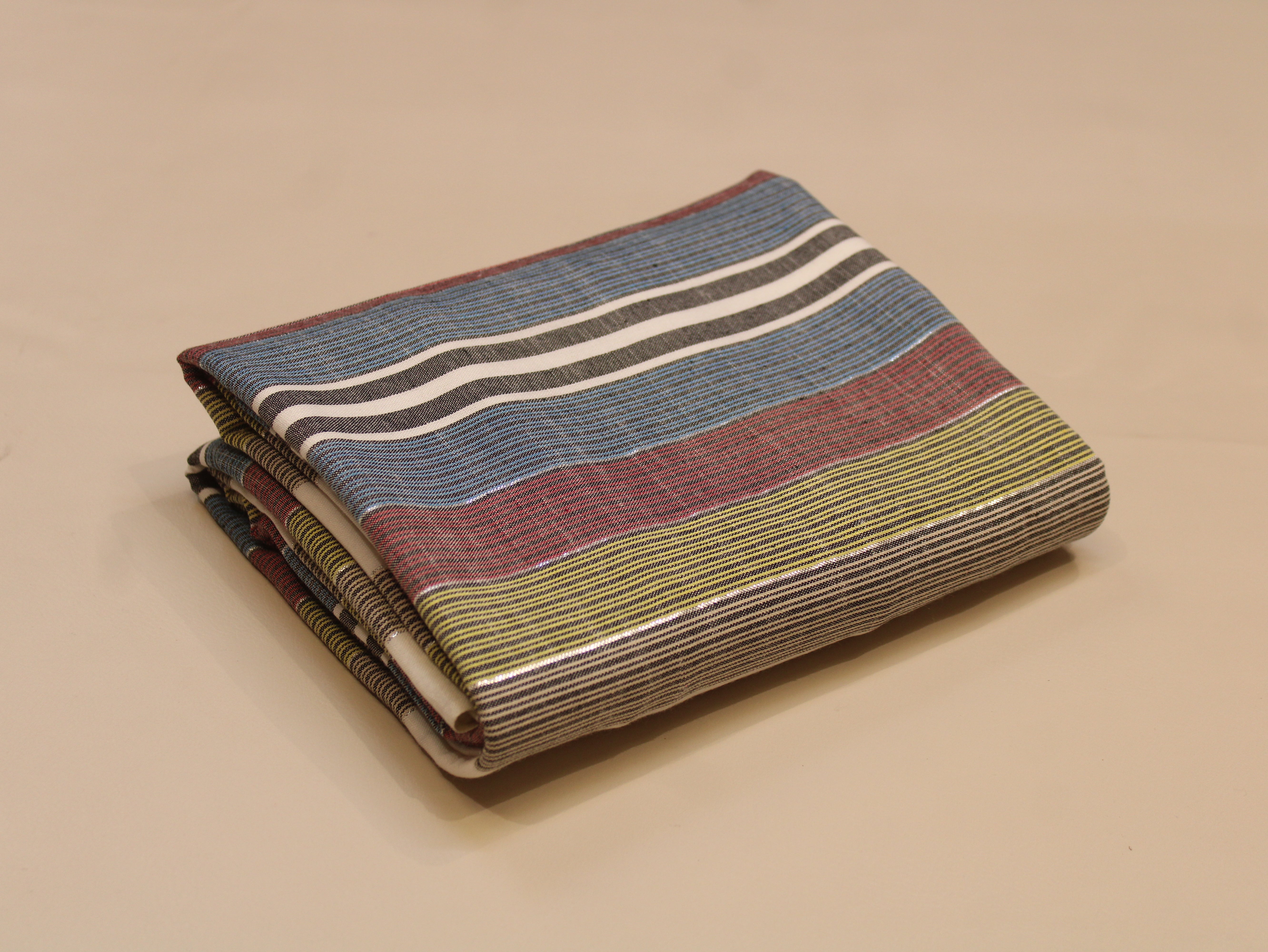 Multicolour Handloom Woven Fabric with Lurex - 40 Inches