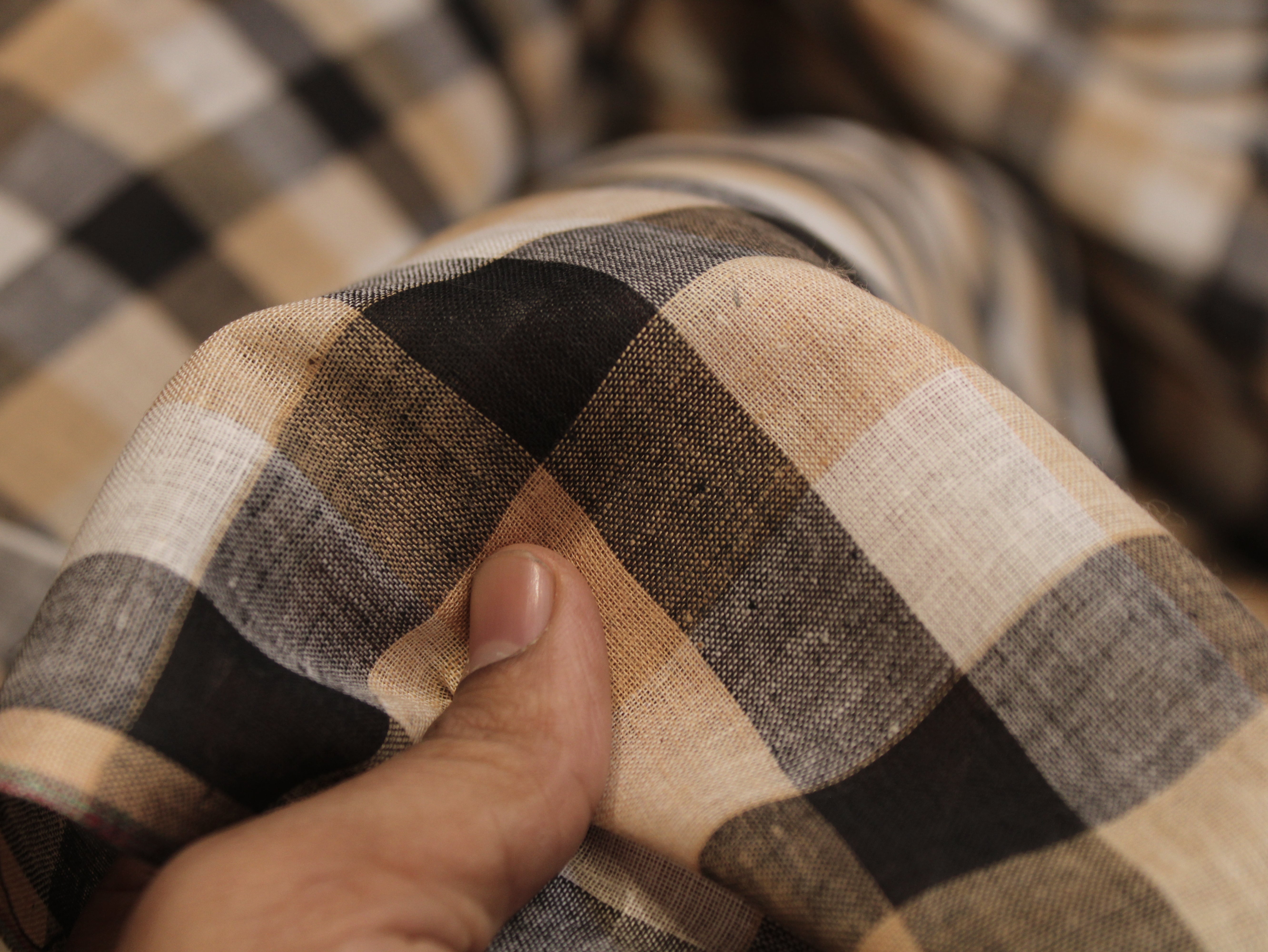 Pure Cotton Handloom Multi Checked Fabric 44 Inch | Mfoks