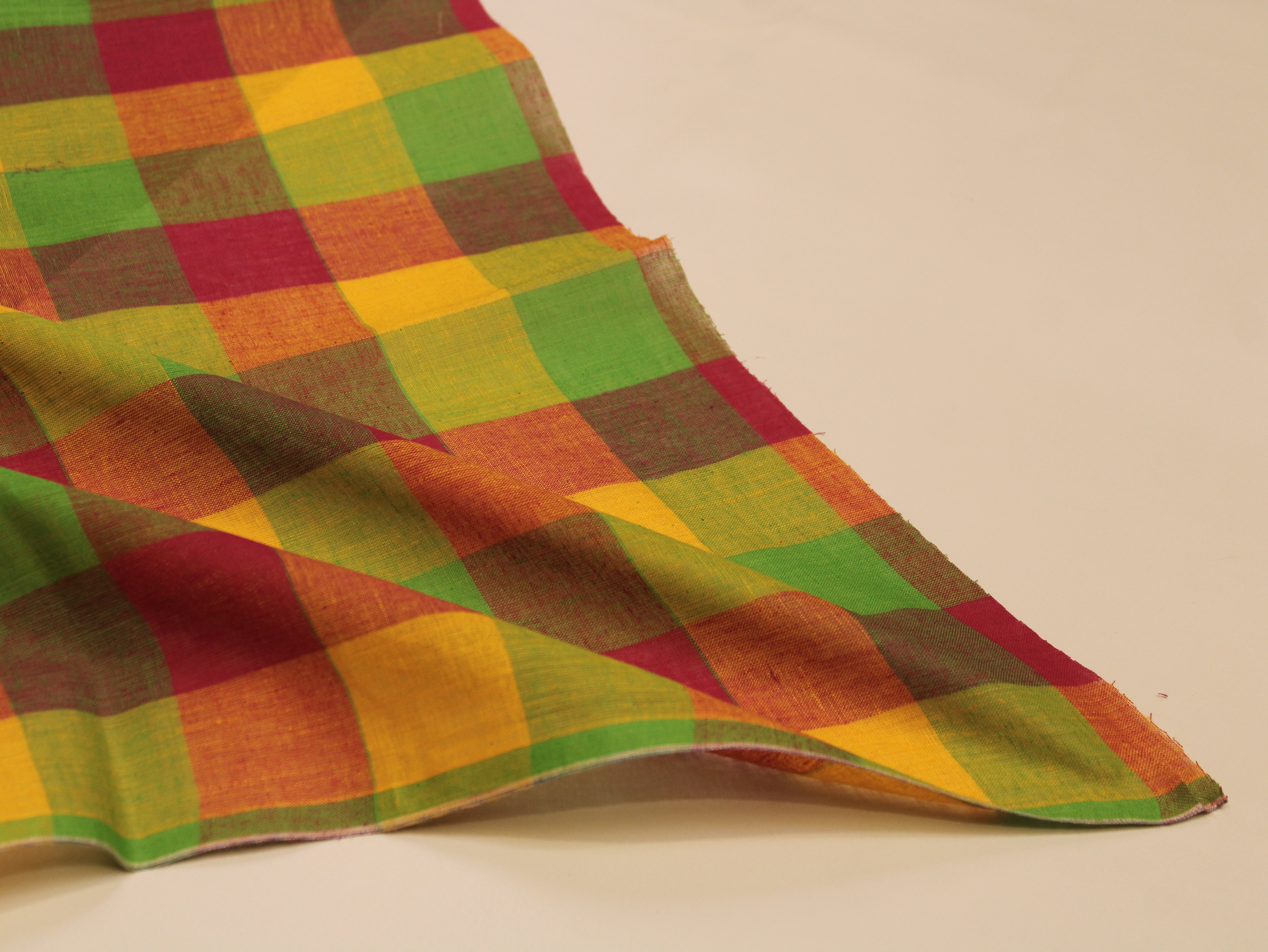 Pure Cotton Handloom Multi Checked Fabric 44 Inch | Mfoks