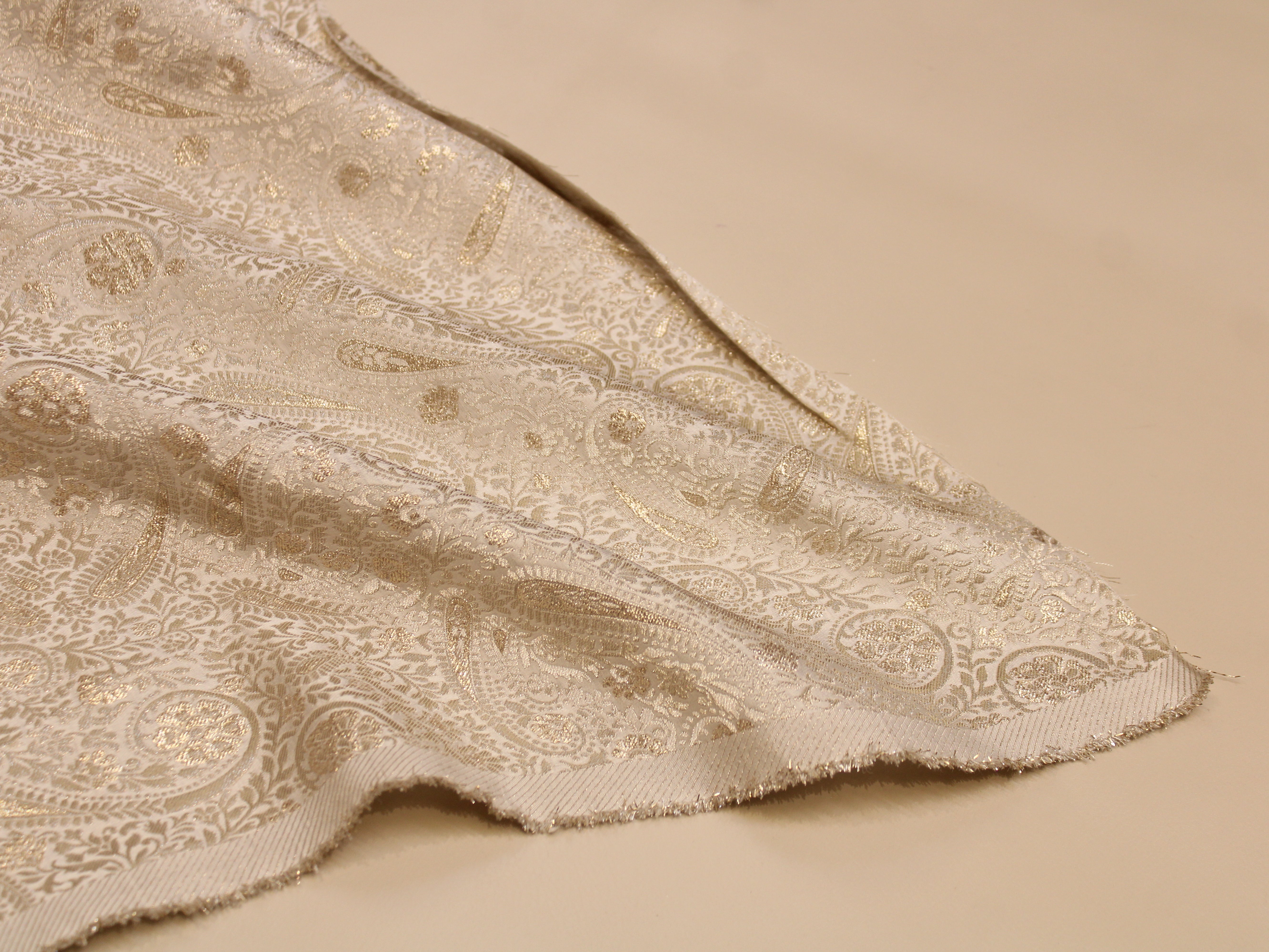 Premium Banarsi Brocade Fabric - Rose Gold - 44 Inches