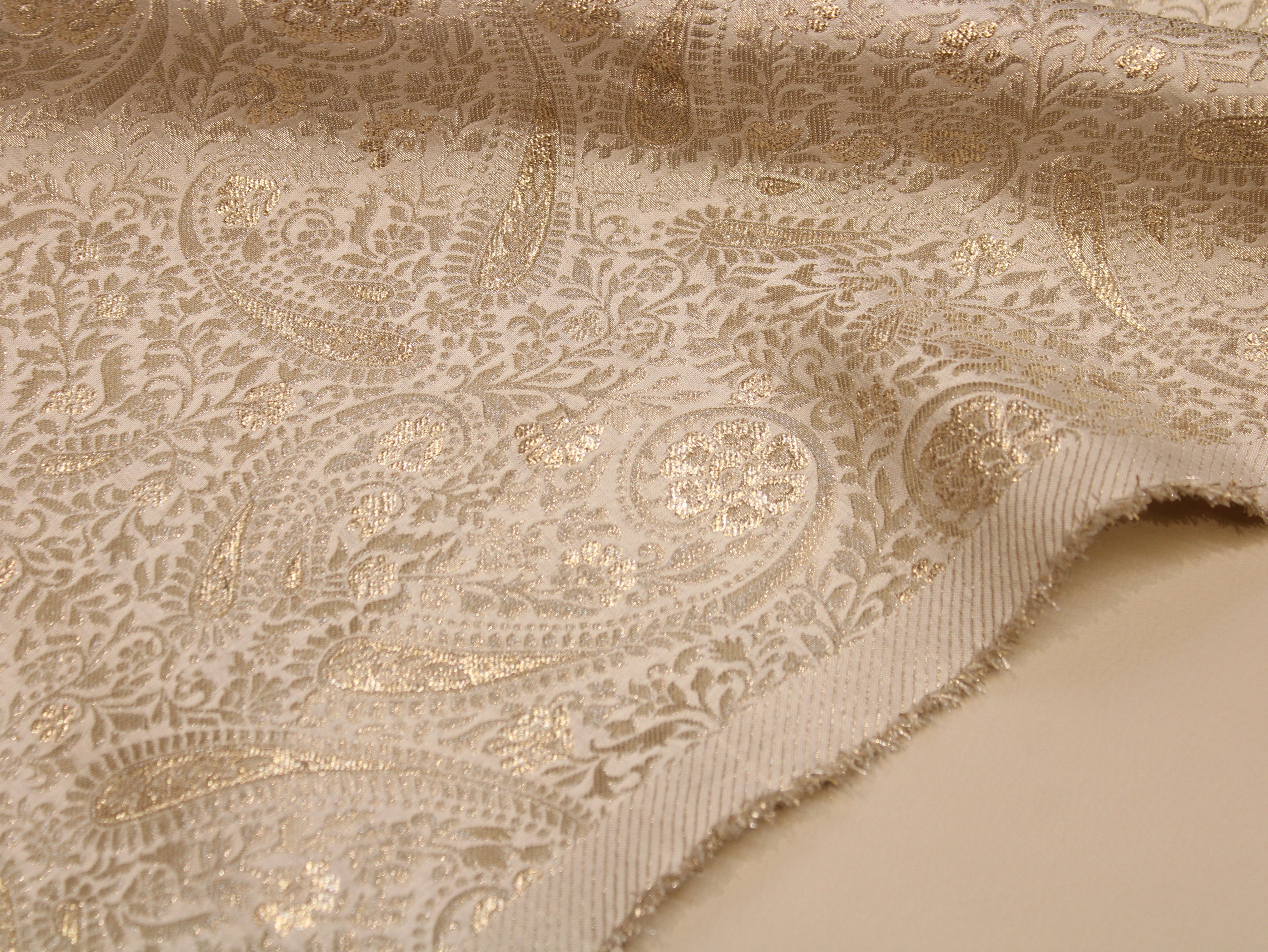 Premium Banarsi Brocade Fabric - Rose Gold - 44 Inches