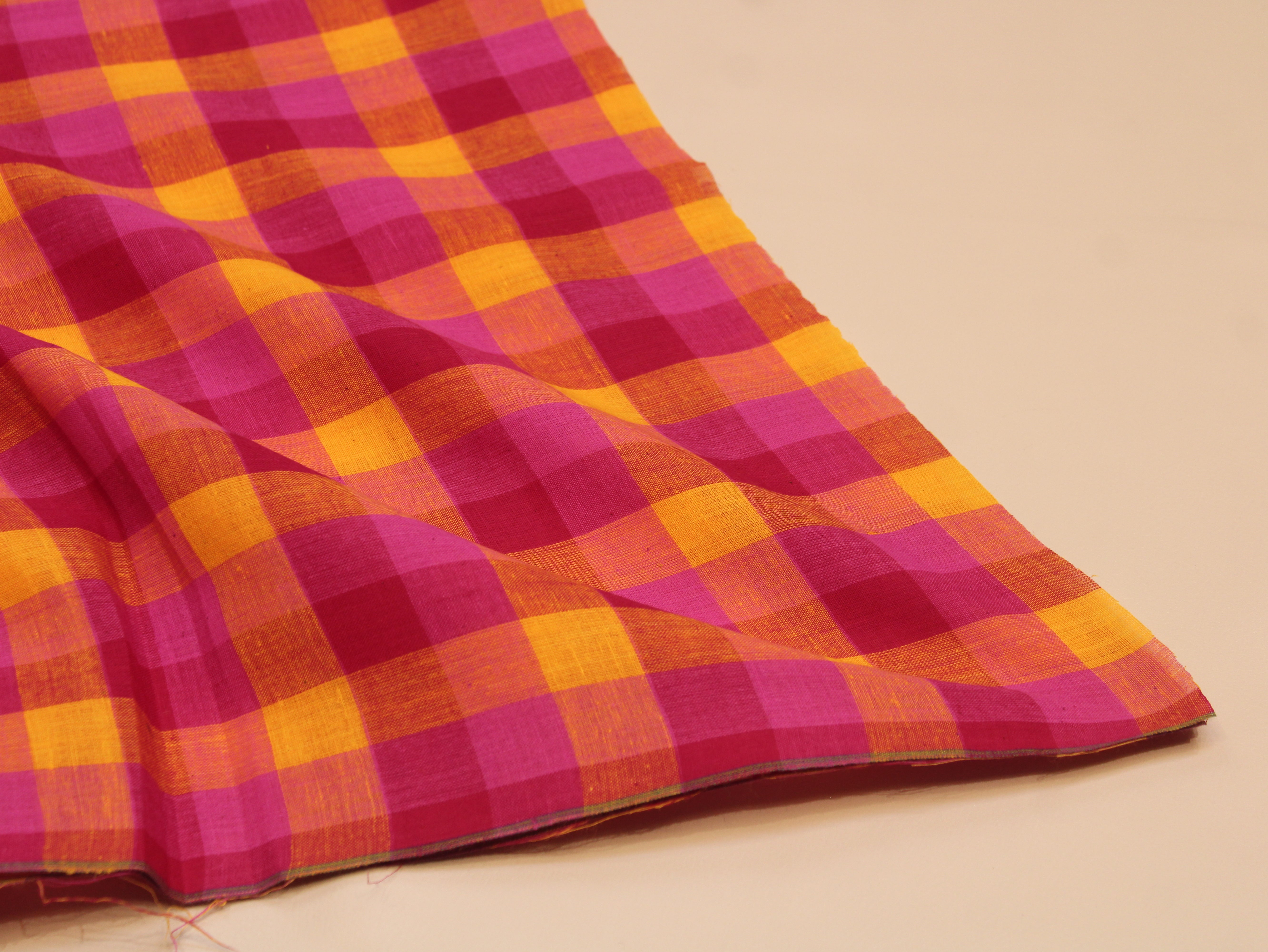 Pure Cotton Handloom Multi Checked Fabric 44 Inch | Mfoks