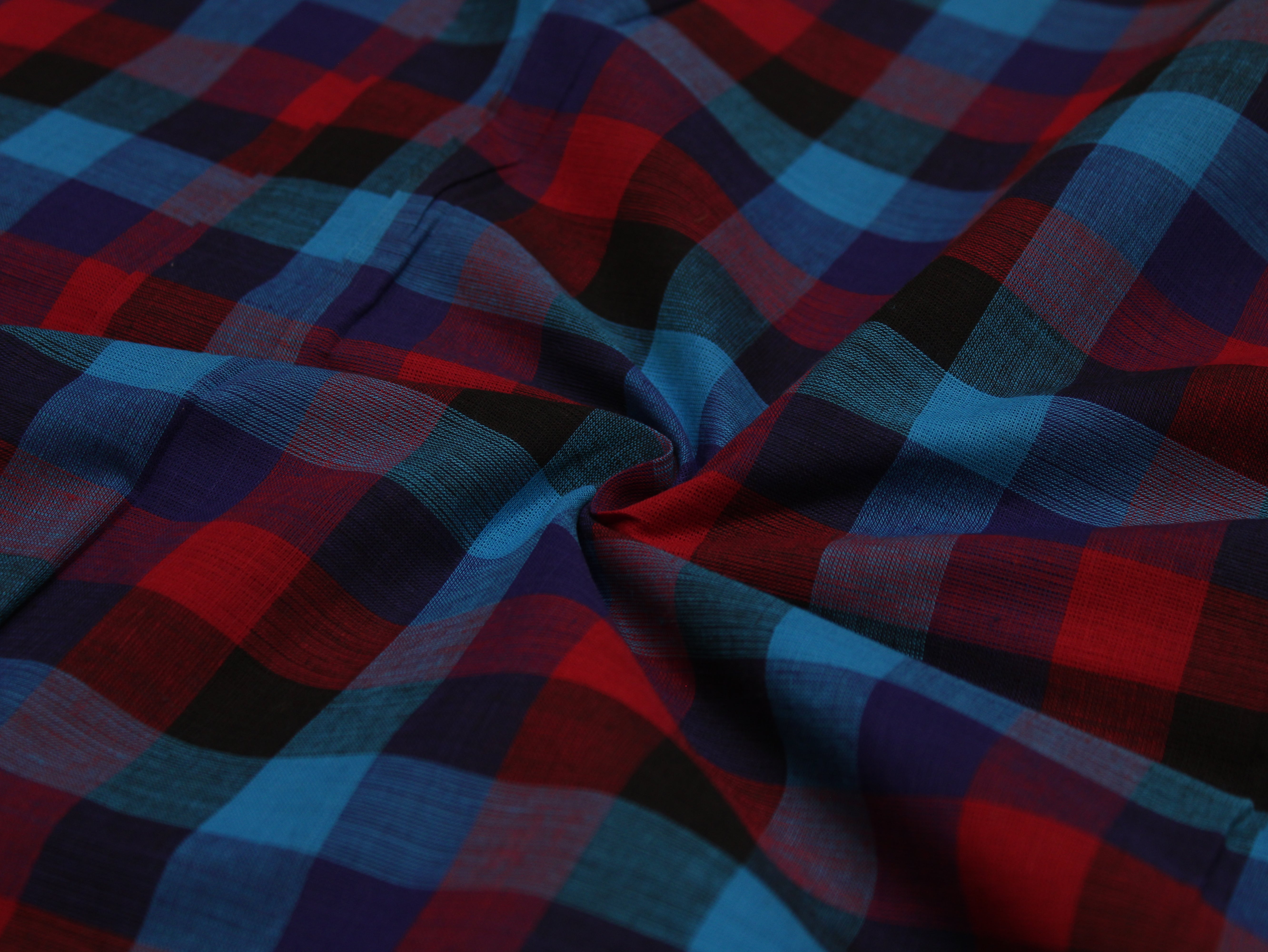 Pure Cotton Handloom Multi Checked Fabric 44 Inch | Mfoks