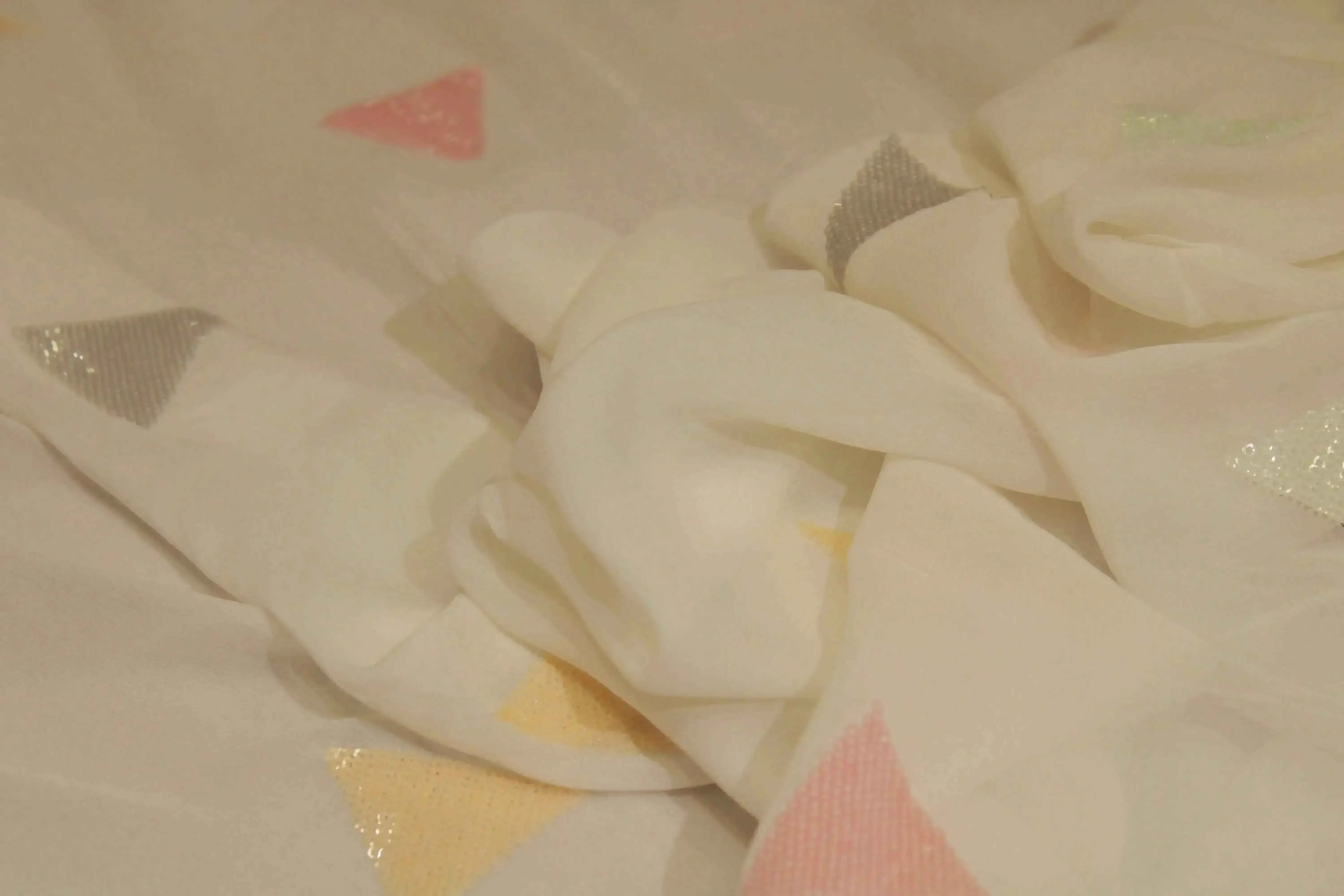 Bemberg Georgette Multi Sequin Work Fabric - White Dyeable