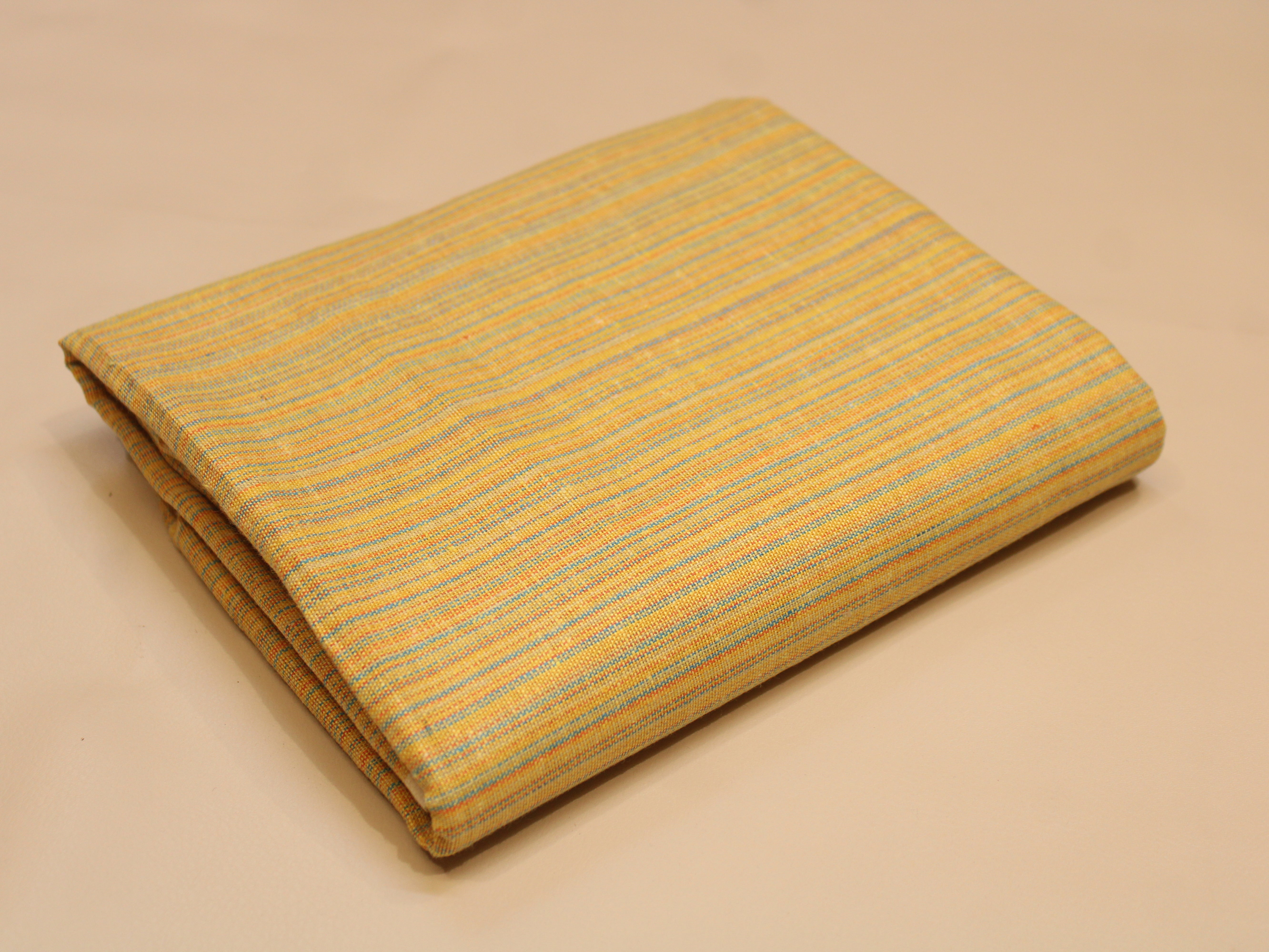 Pure Cotton Handloom Woven Fabric — Yellow | Solid | 44 Inch
