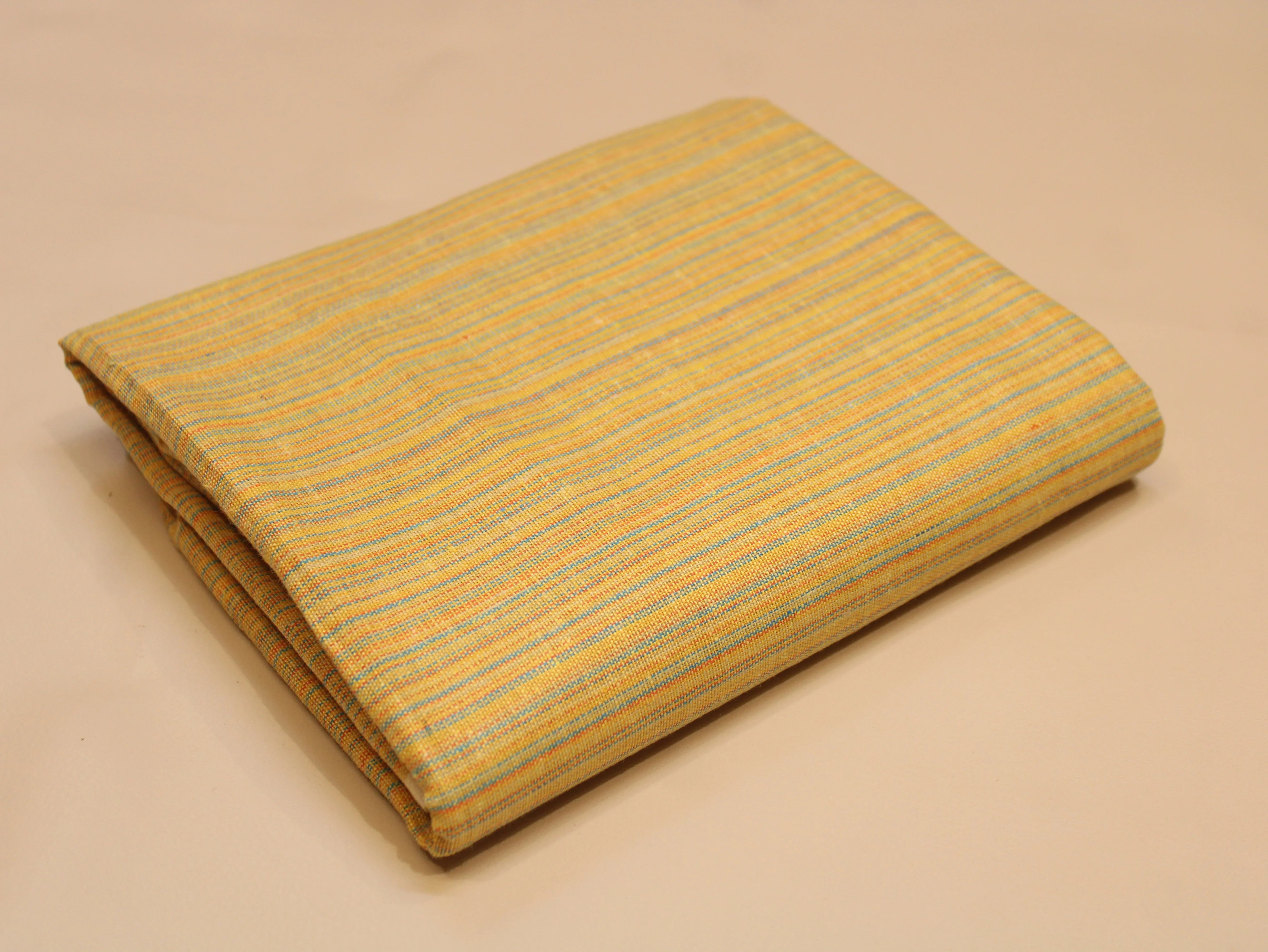 Pure Cotton Handloom Woven Fabric — Yellow | Solid | 44 Inch