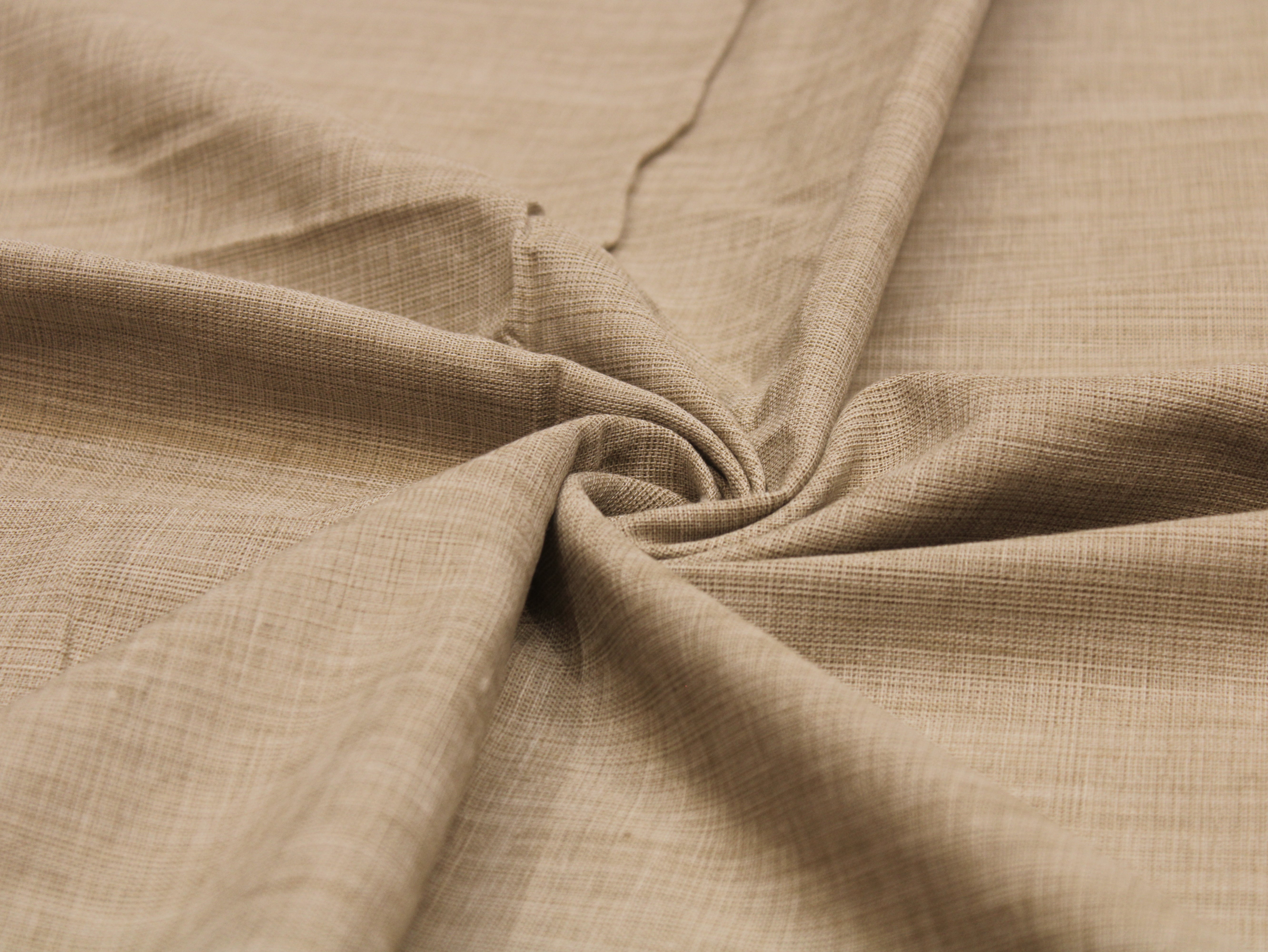 Pure Cotton Plain Handloom Fabric 44 Inches Width - Beige