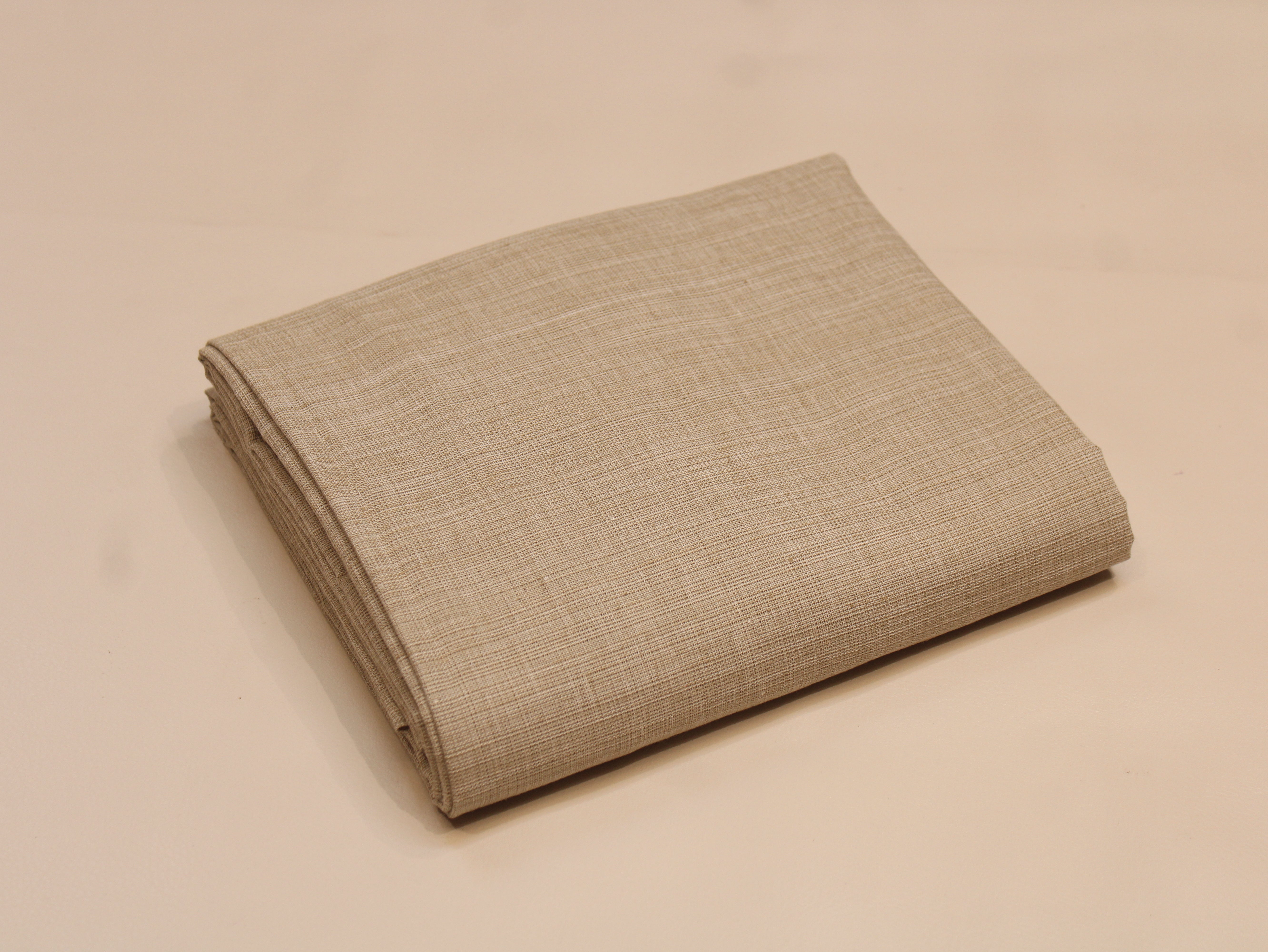 Pure Cotton Plain Handloom Fabric 44 Inches Width - Beige