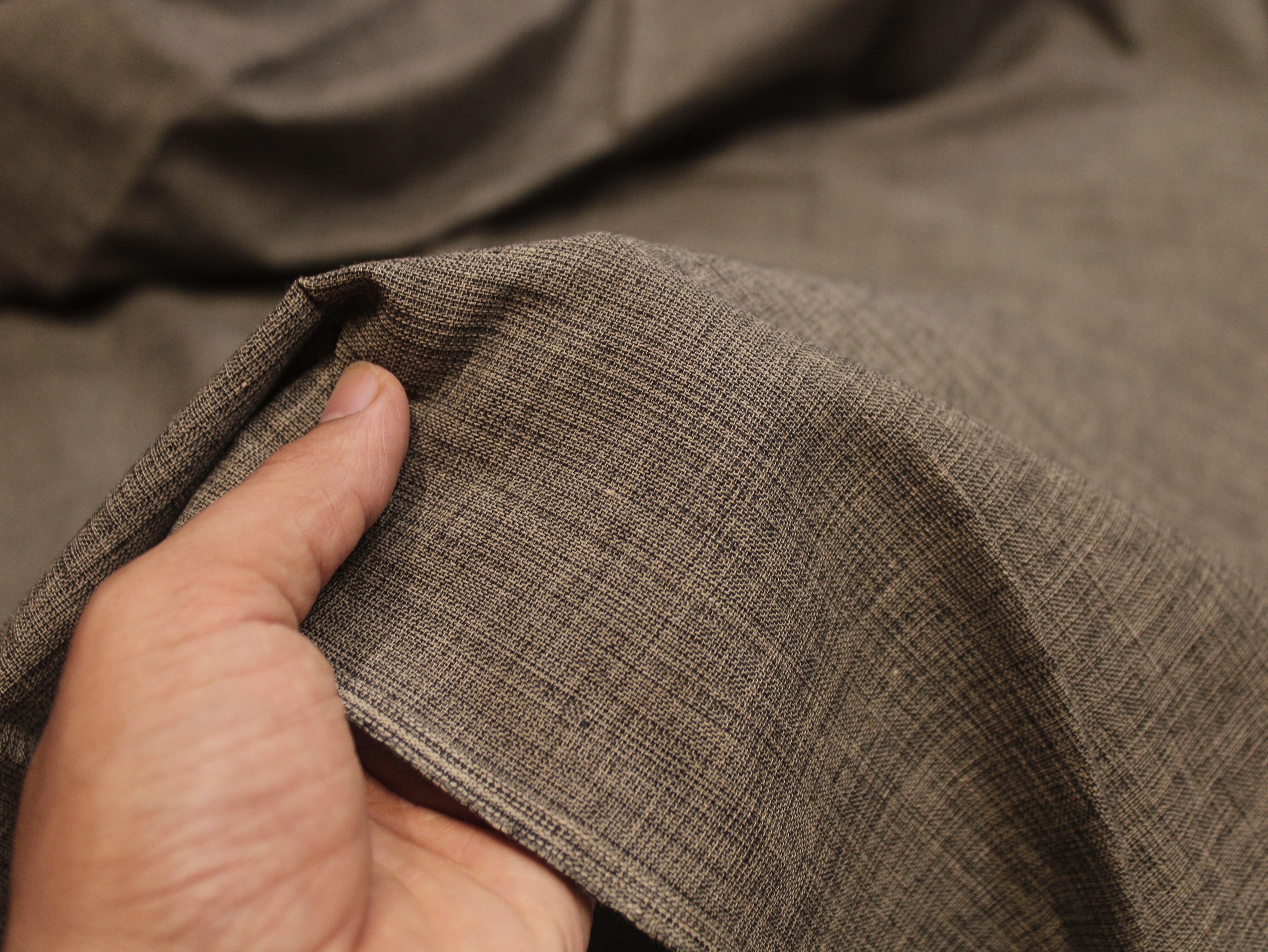 Pure Cotton Plain Handloom Fabric 44 Inches Width - Rustic Grey