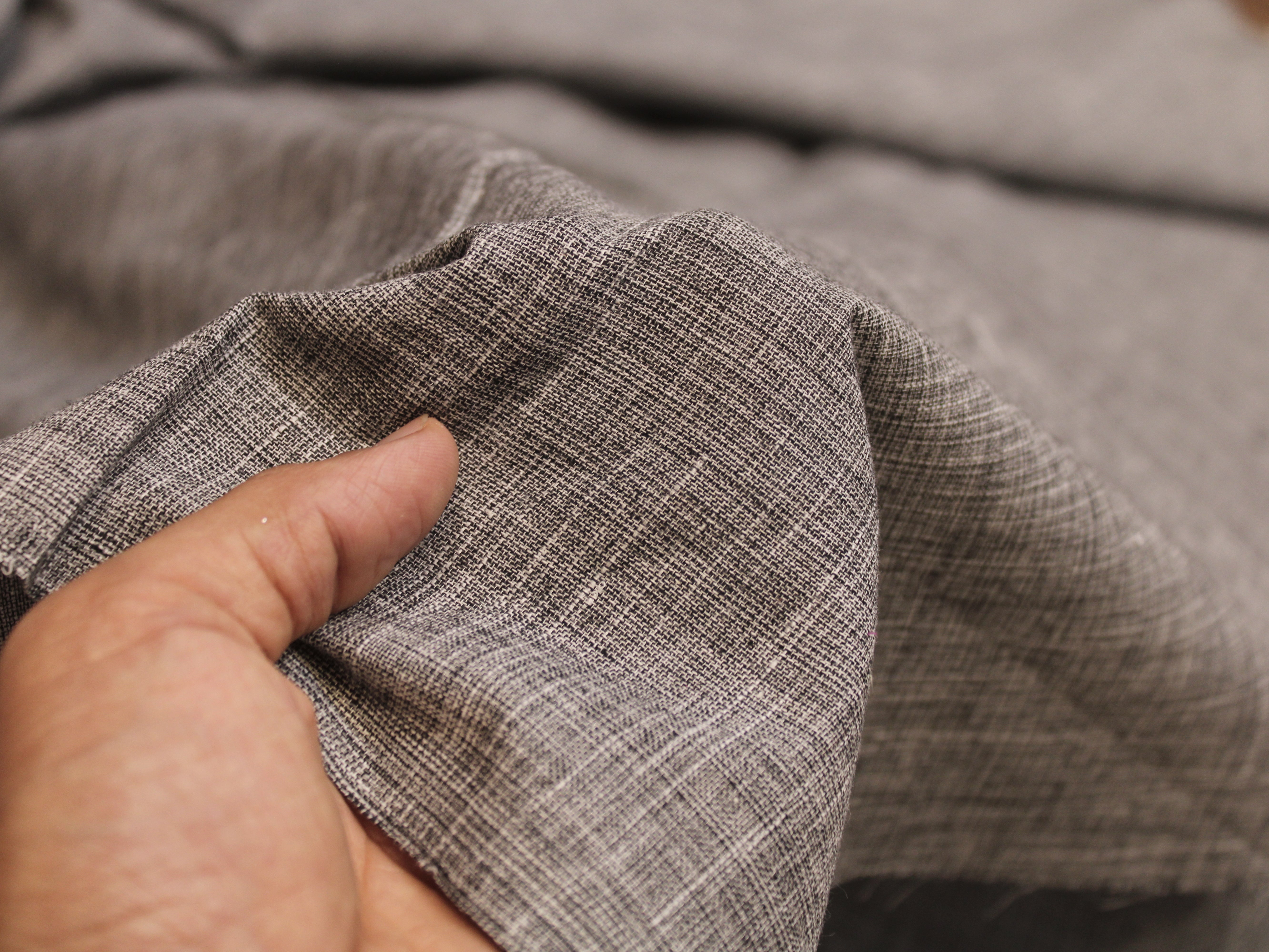 Pure Cotton Plain Handloom Fabric 44 Inches Width - Grey