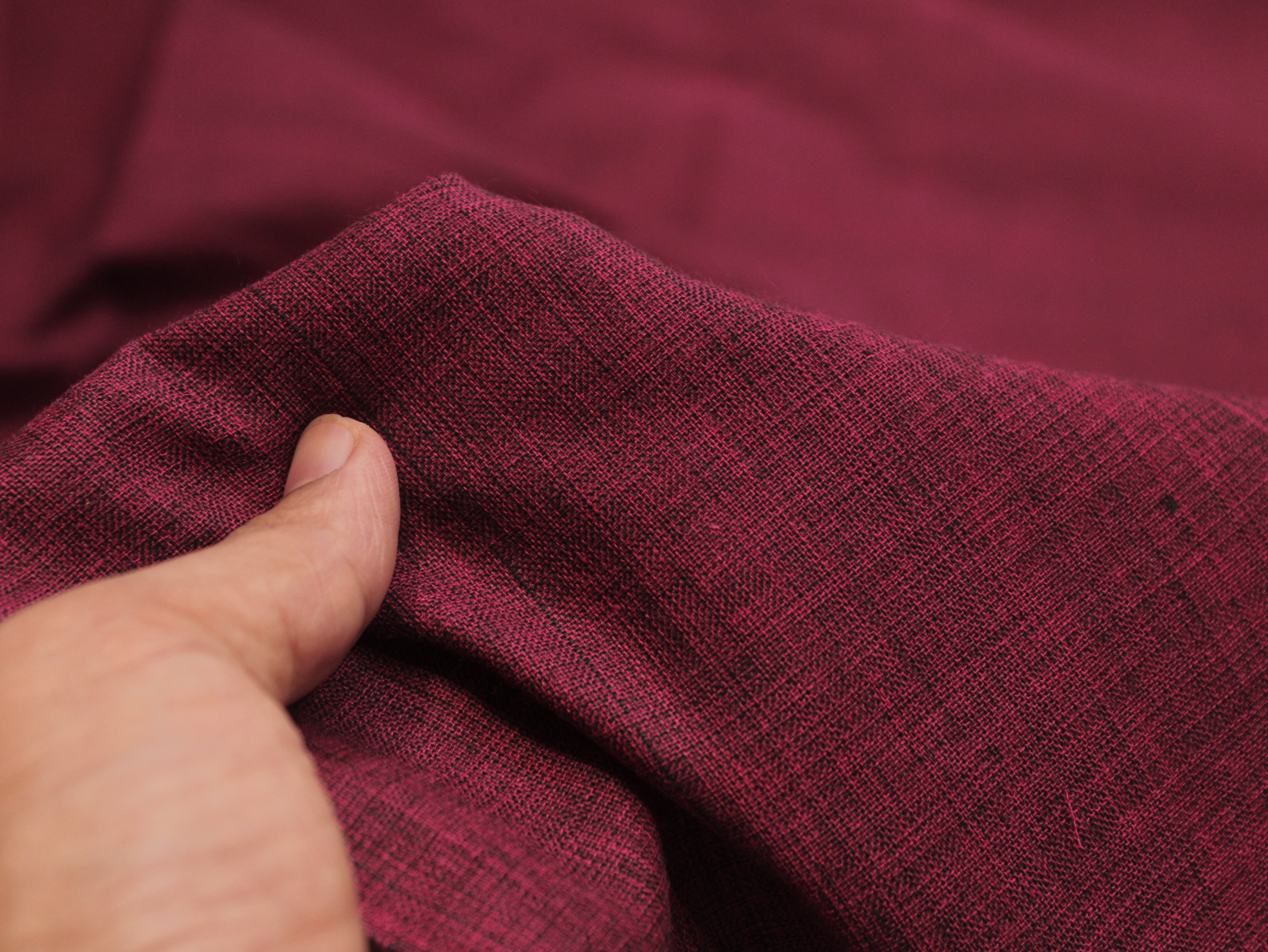 Pure Cotton Plain Handloom Fabric 44 Inches Width - Maroon