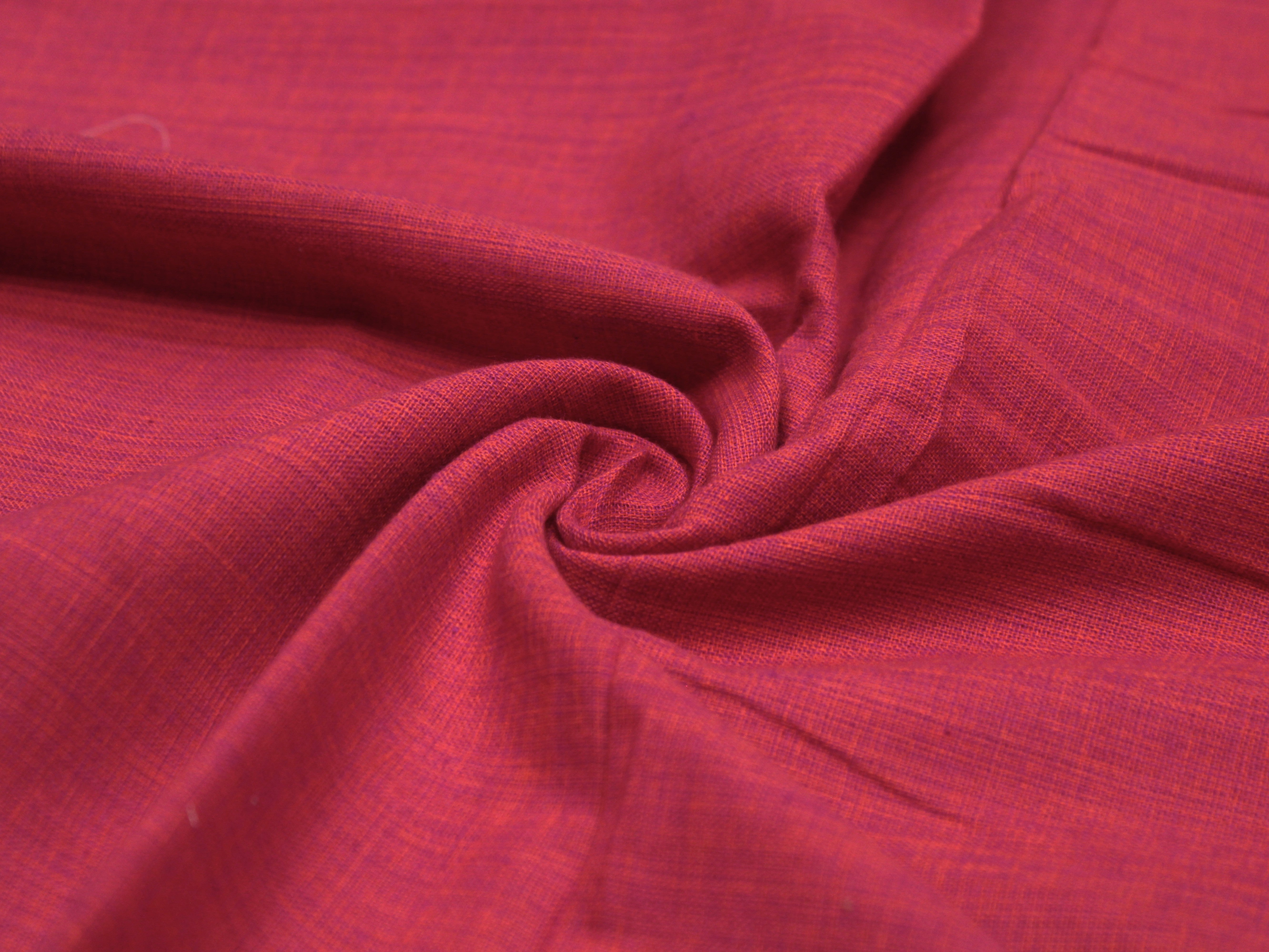 Pure Cotton Plain Handloom Fabric 44 Inches Width - Deep Rose Pink
