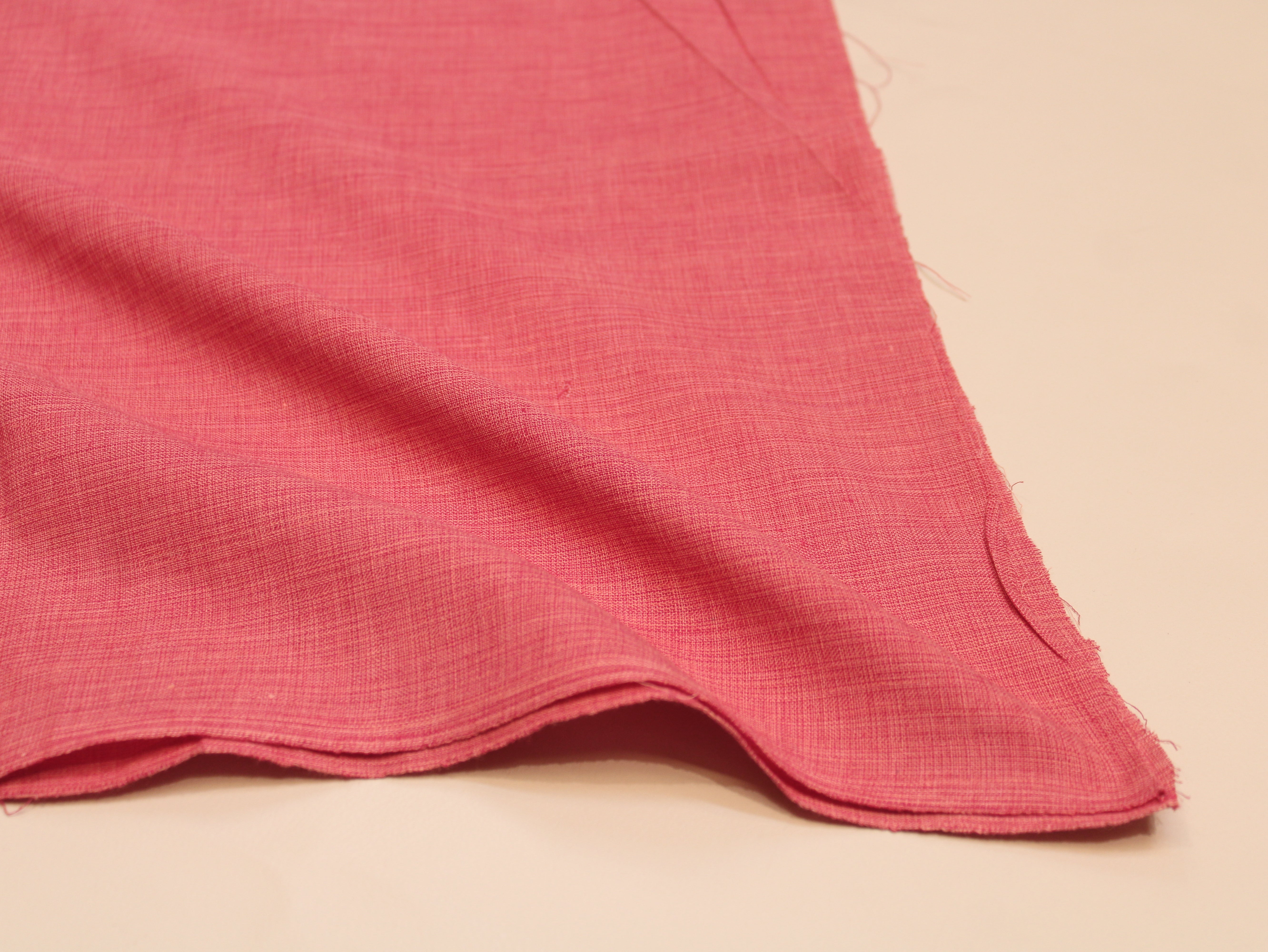 Pure Cotton Plain Handloom Fabric 44 Inches Width - Peach
