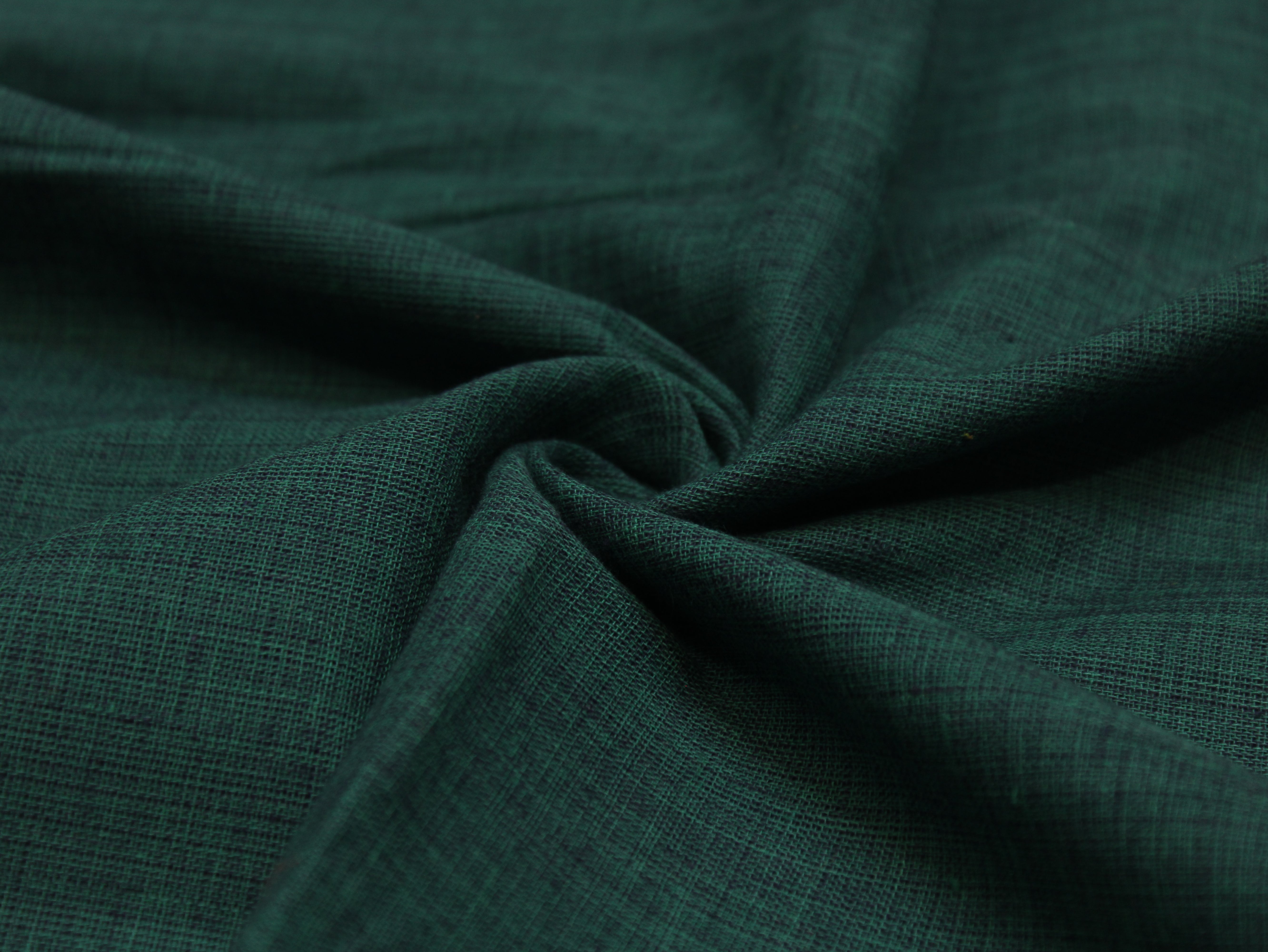 Pure Cotton Plain Handloom Fabric 44 Inches Width - Teal Green