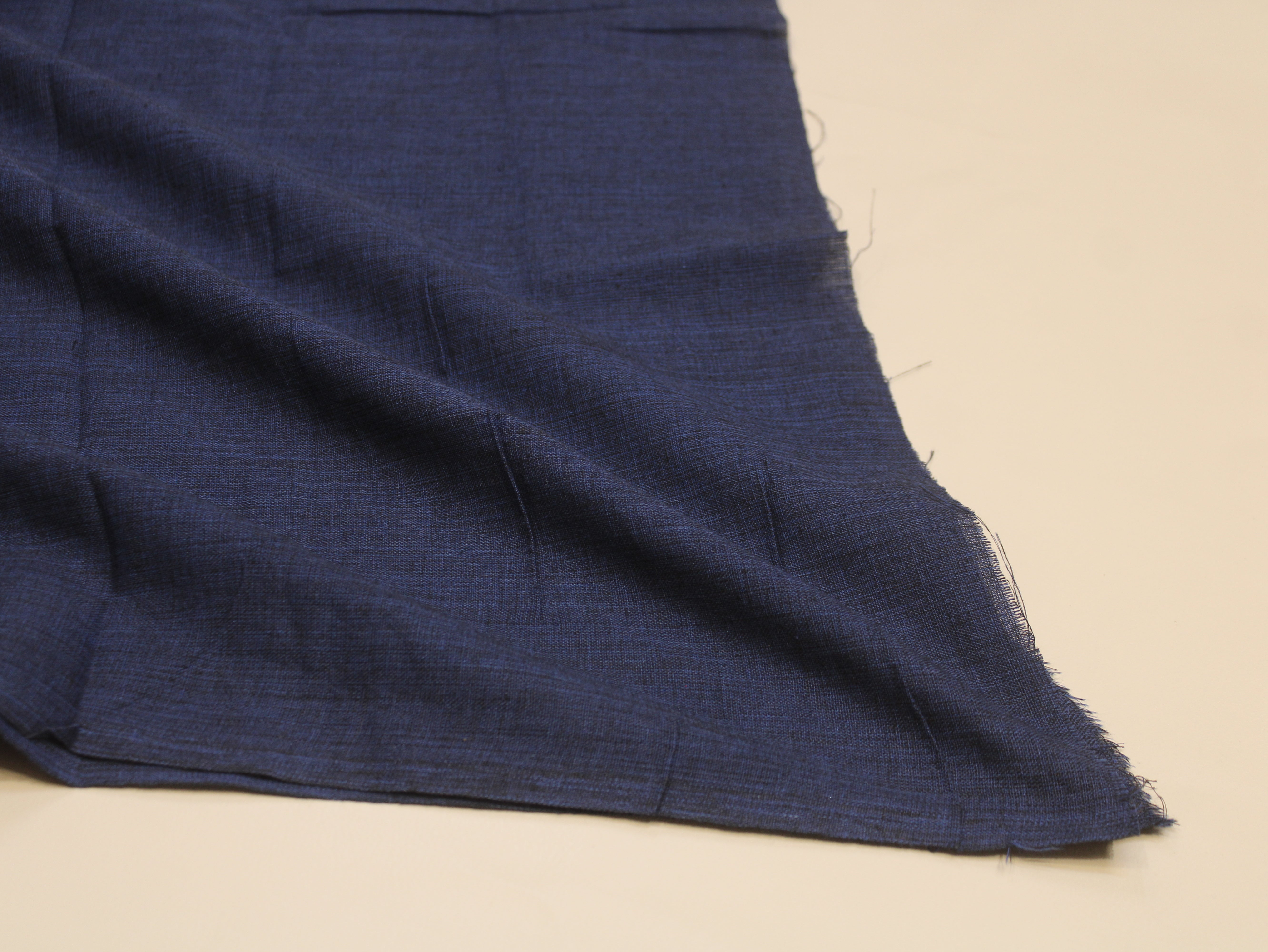 Pure Cotton Plain Handloom Fabric 44 Inches Width - Navy Blue
