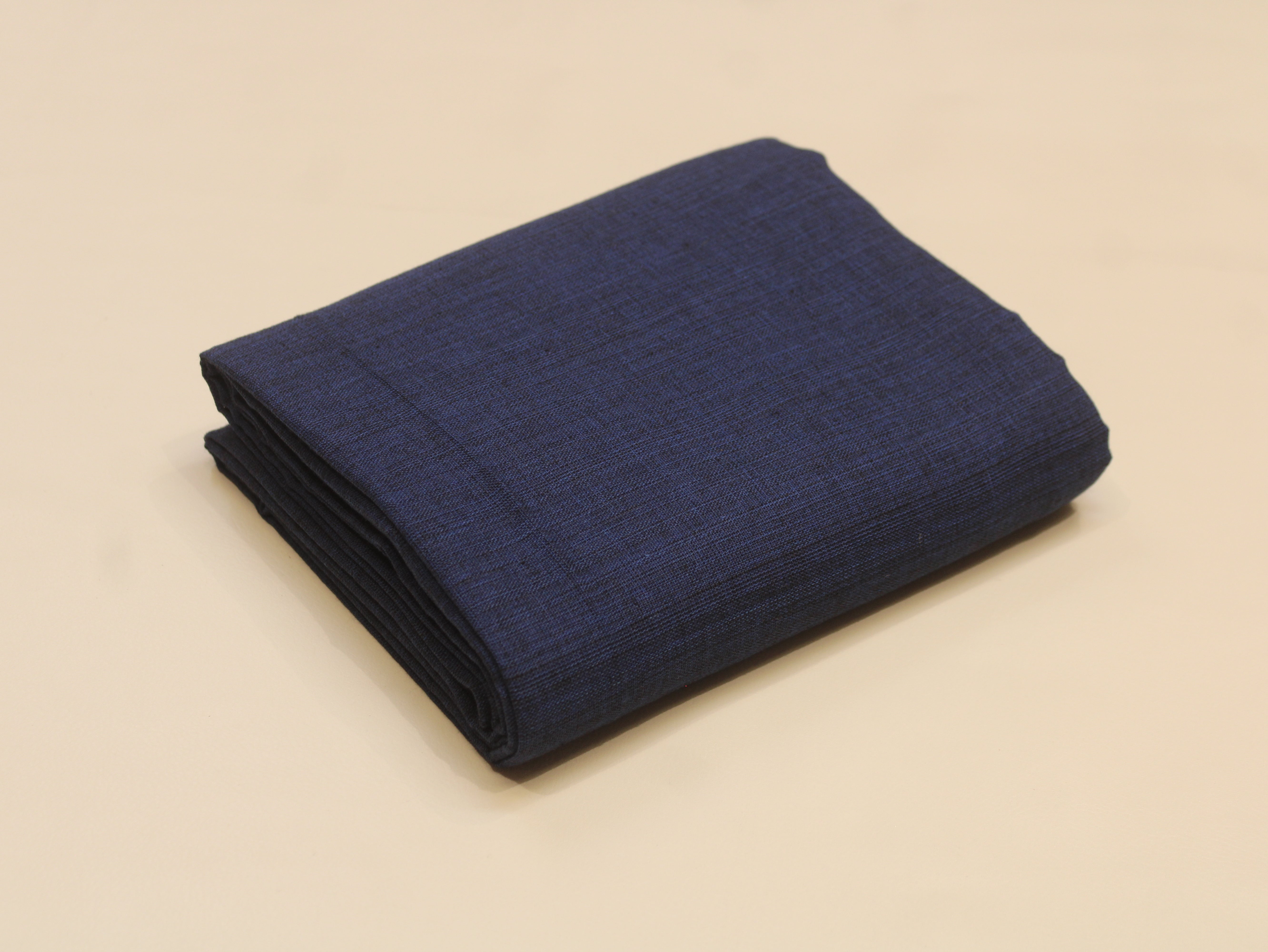 Pure Cotton Plain Handloom Fabric 44 Inches Width - Navy Blue