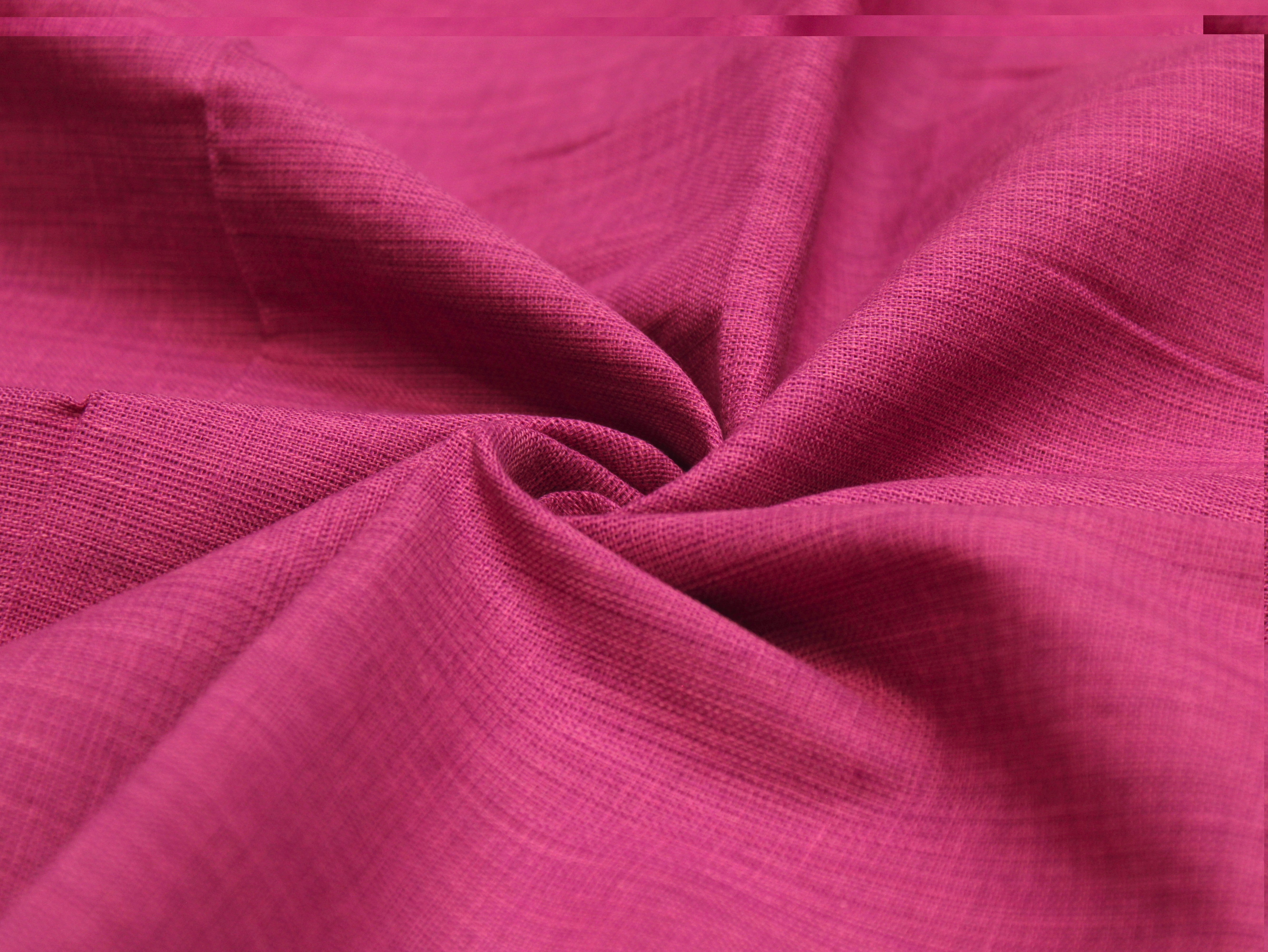 Pure Cotton Plain Handloom Fabric 44 Inches Width - Pink