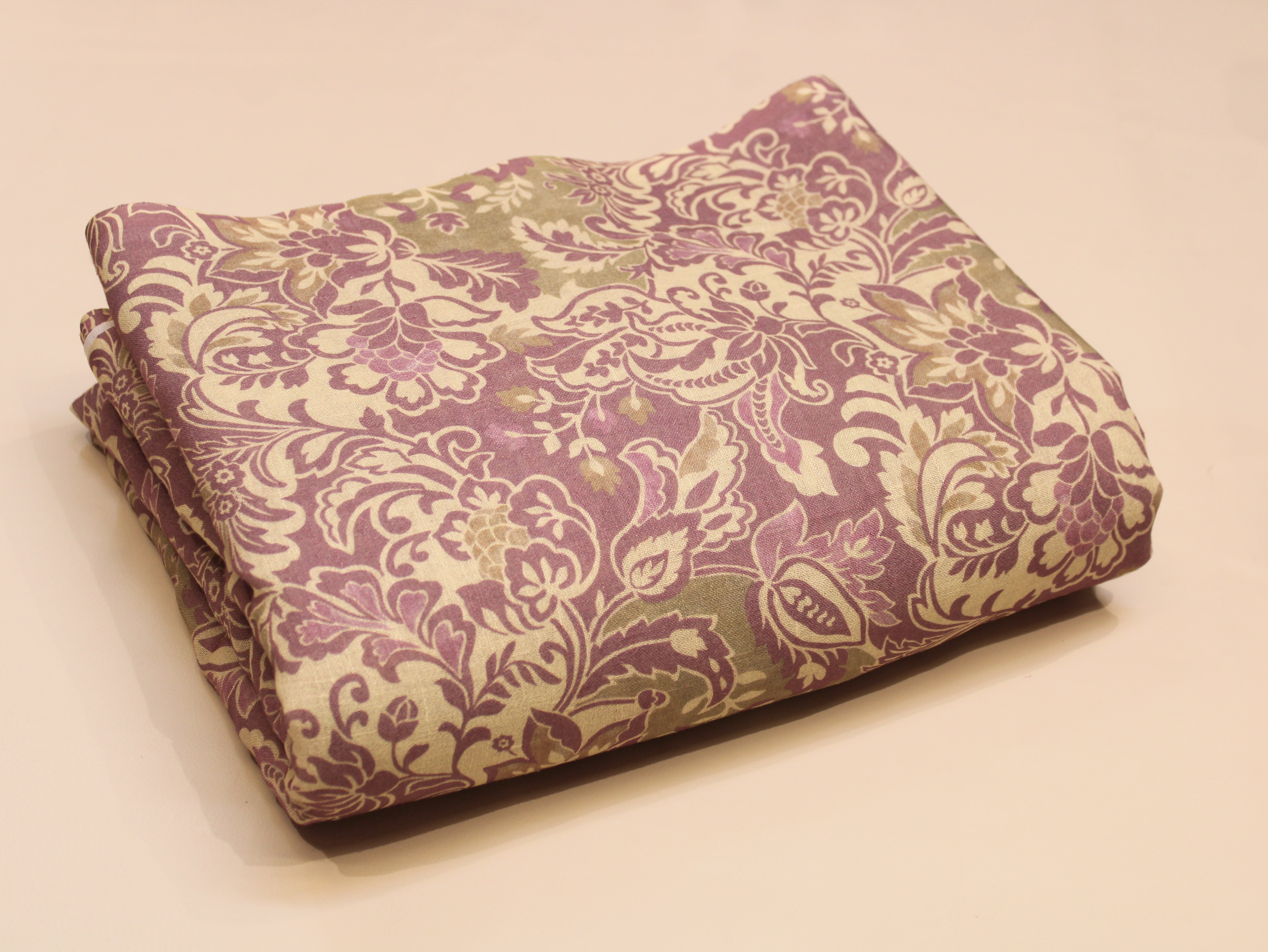 Digital Printed Linen Texture Slub Cotton Fabric 44 Inches