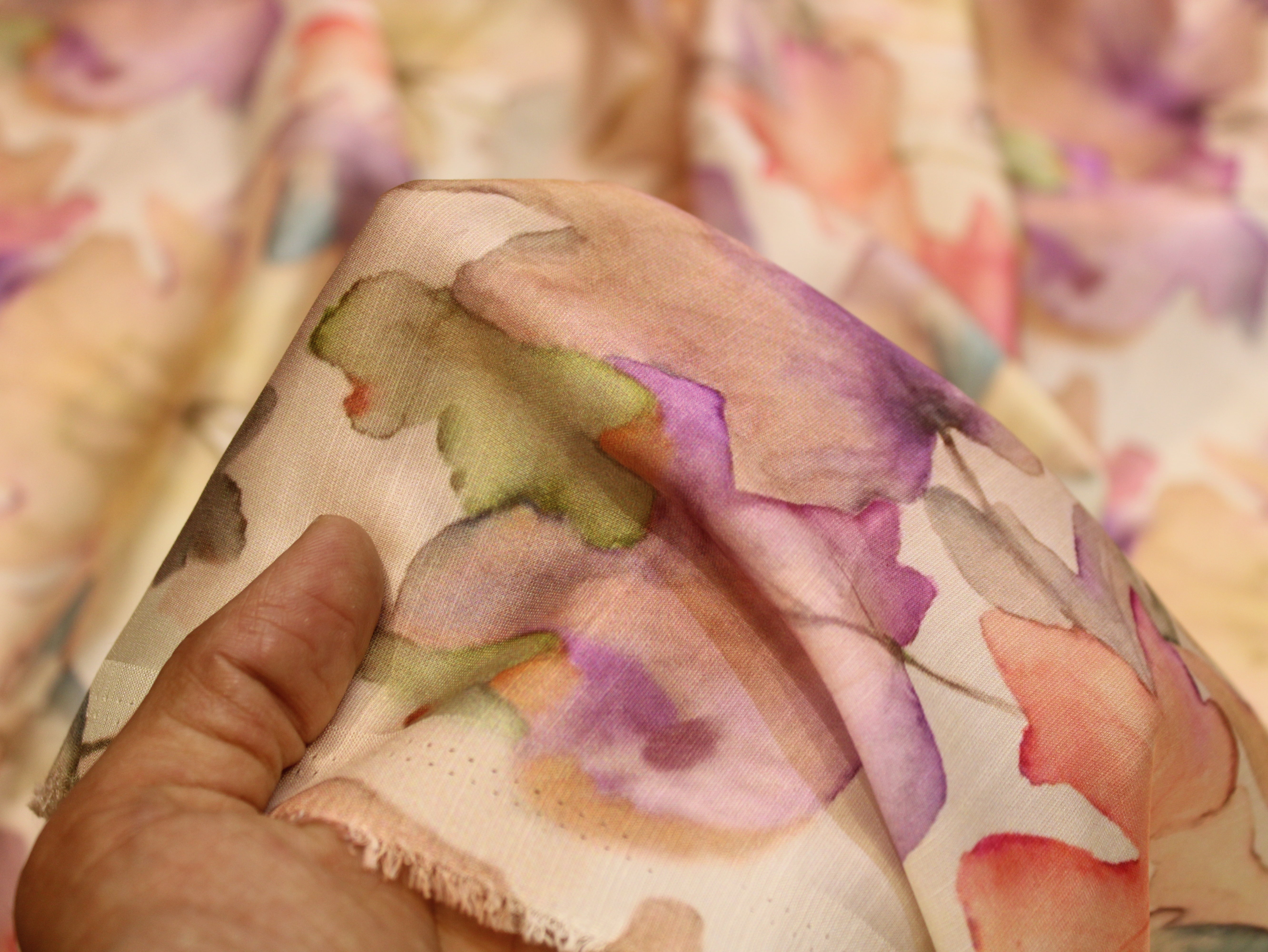 Satin-Linen Texture Digital Printed Fabric | Premium Luxury Ethnic Wear Fabric