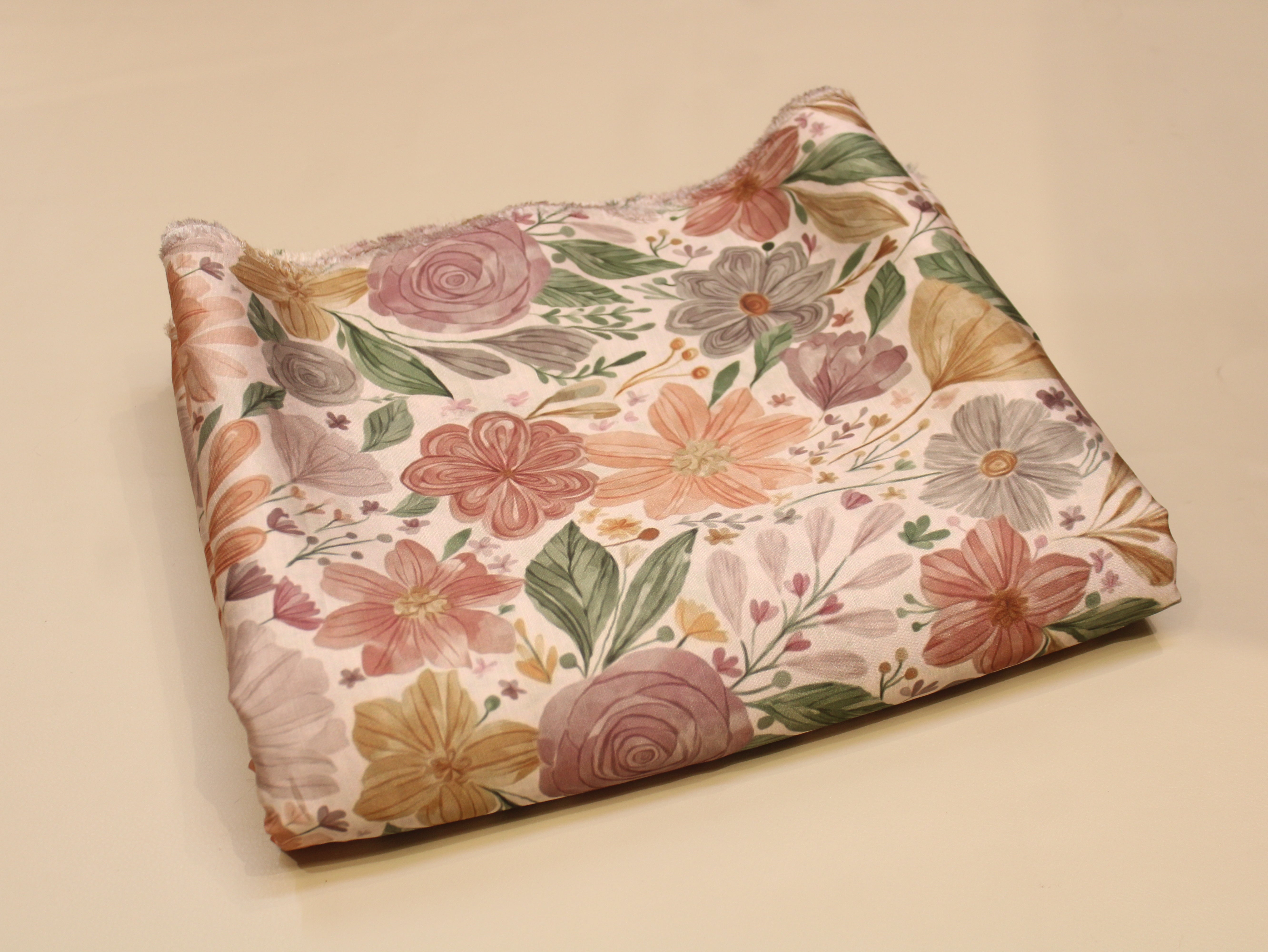 Satin-Linen Texture Digital Printed Fabric | Premium Luxury Ethnic Wear Fabric