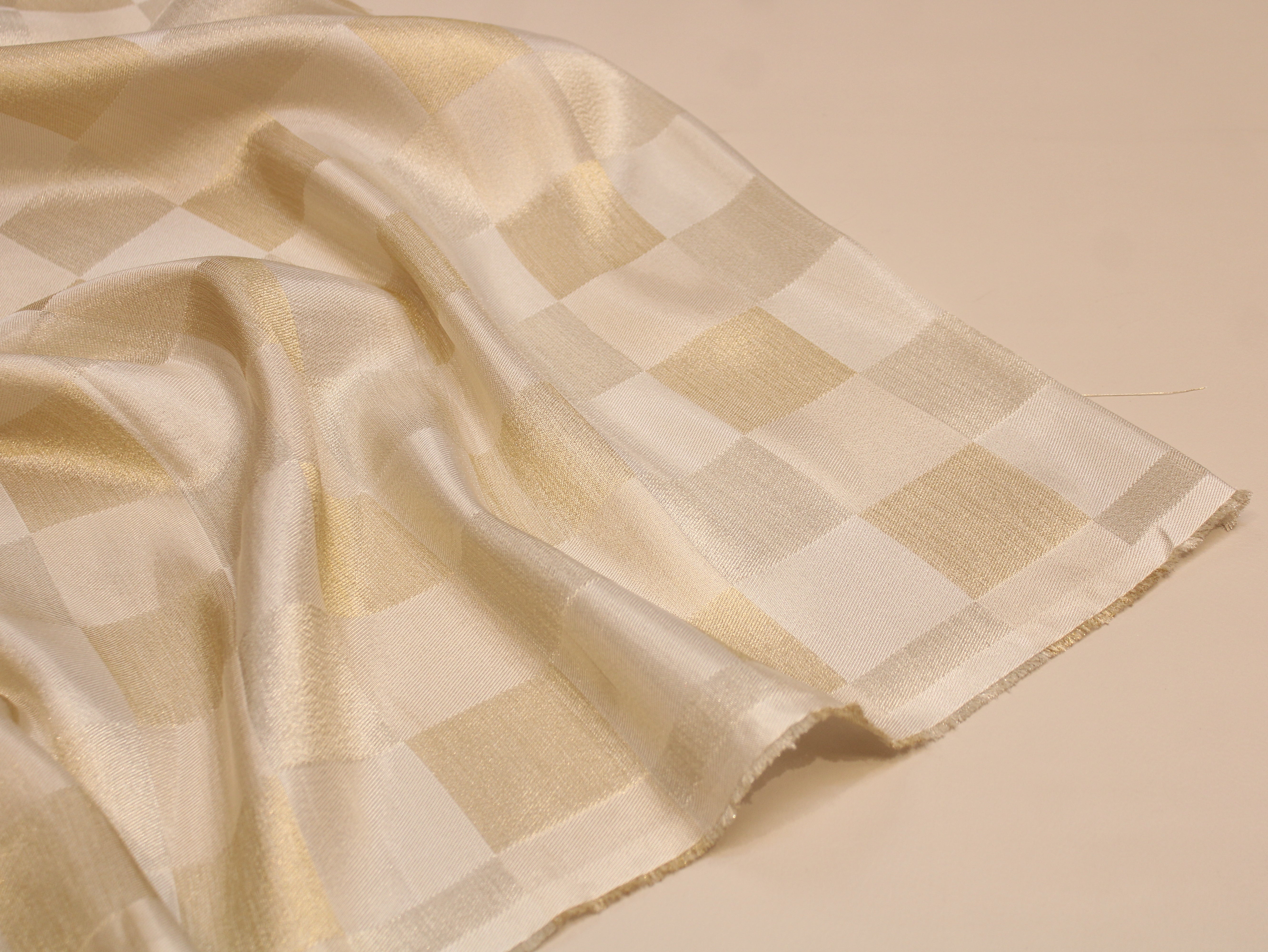 Dyeable Tissue Silk Jacquard Fabric 44 Inches | Premium Luxury Ethnic Wear Fabric