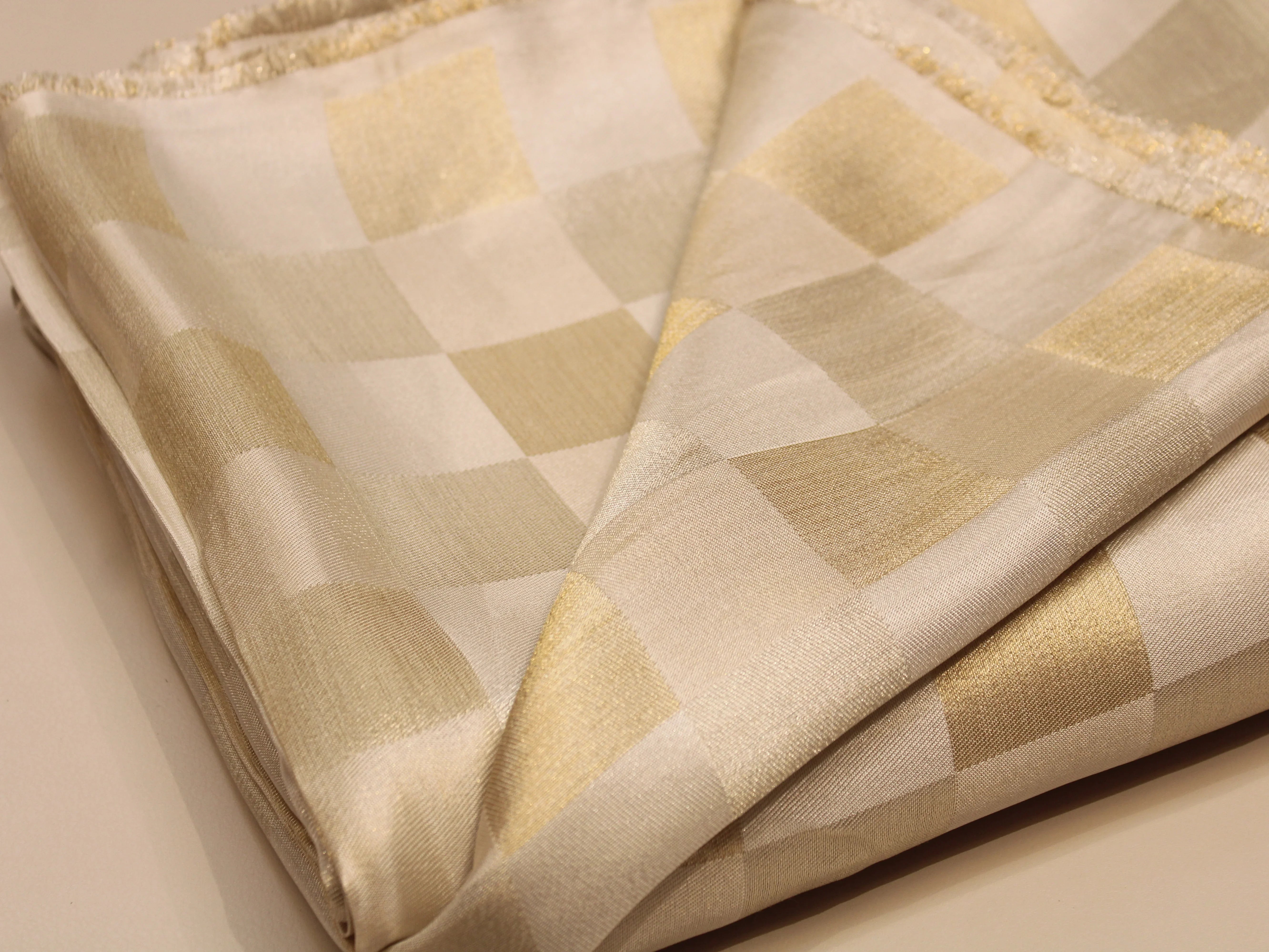Dyeable Tissue Silk Jacquard Fabric 44 Inches | Premium Luxury Ethnic Wear Fabric