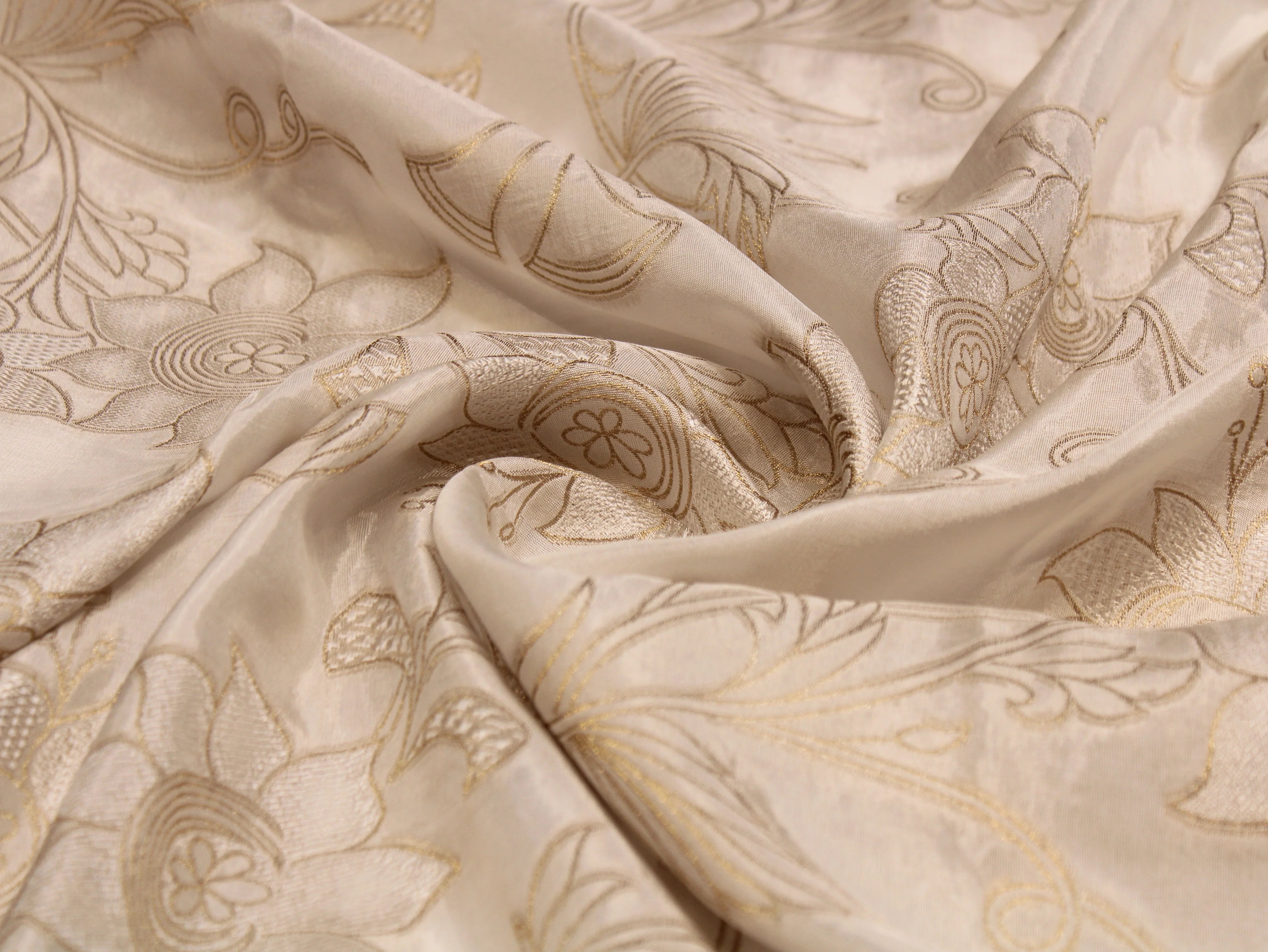 Dyeable Dola Silk Jacquard Fabric | Premium Heavy Silk Ethnic Wear Fabric