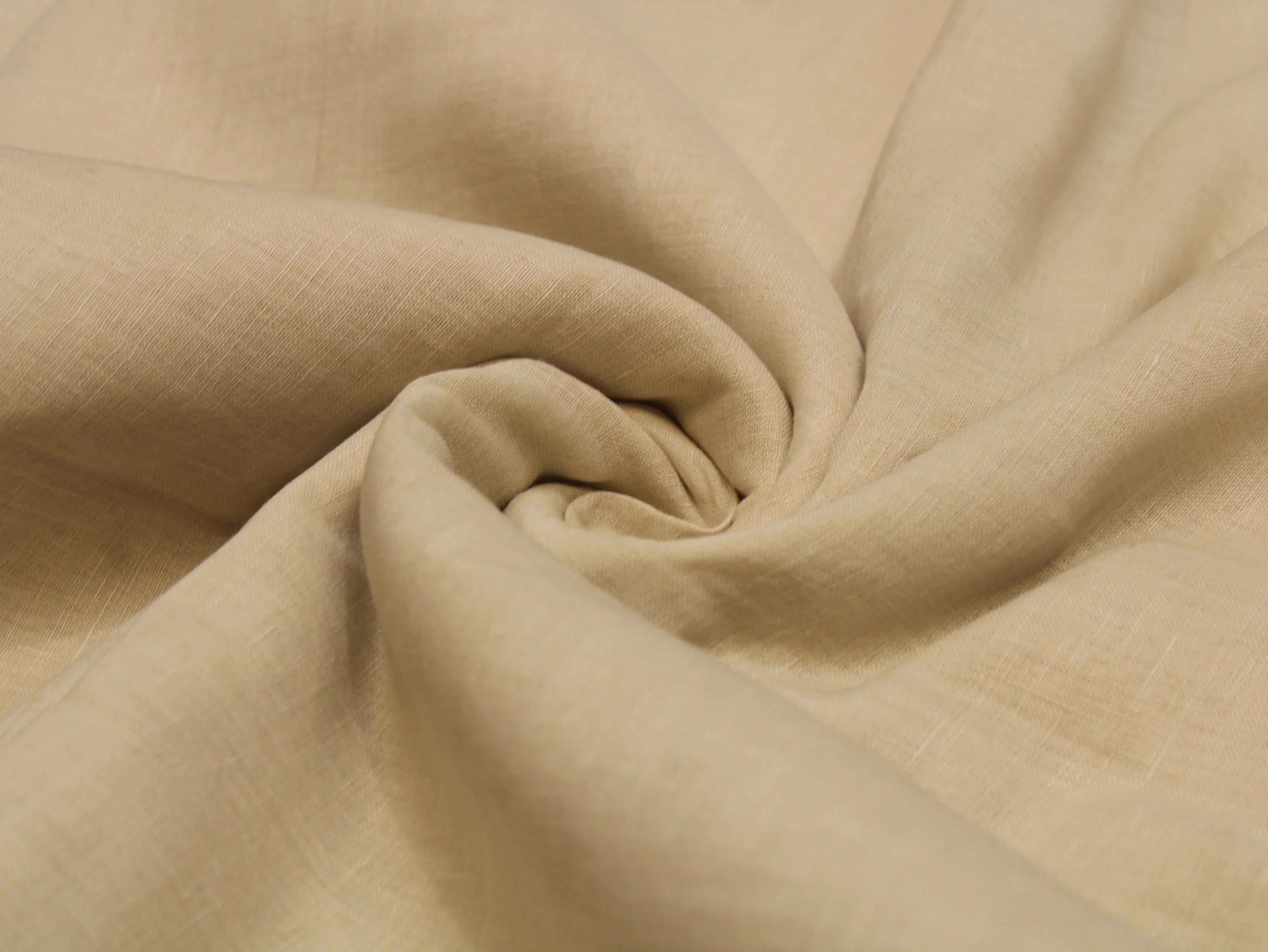 Pure Cotton Linen Blended Fabric Beige 44 Inches | Premium Natural Fiber Ethnic Wear Fabric