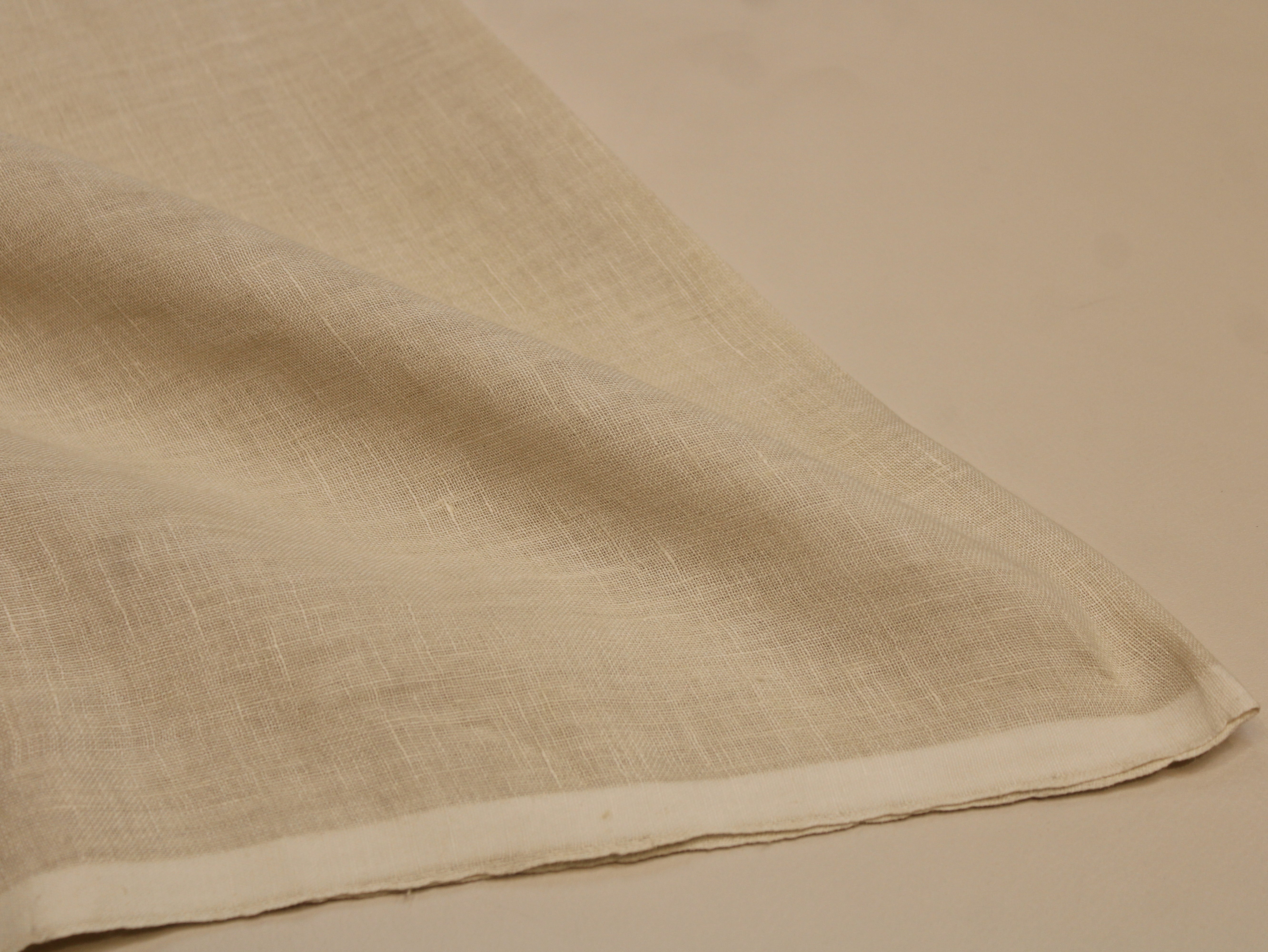 Pure Cotton Linen Blended Fabric Beige 44 Inches | Premium Natural Fiber Ethnic Wear Fabric