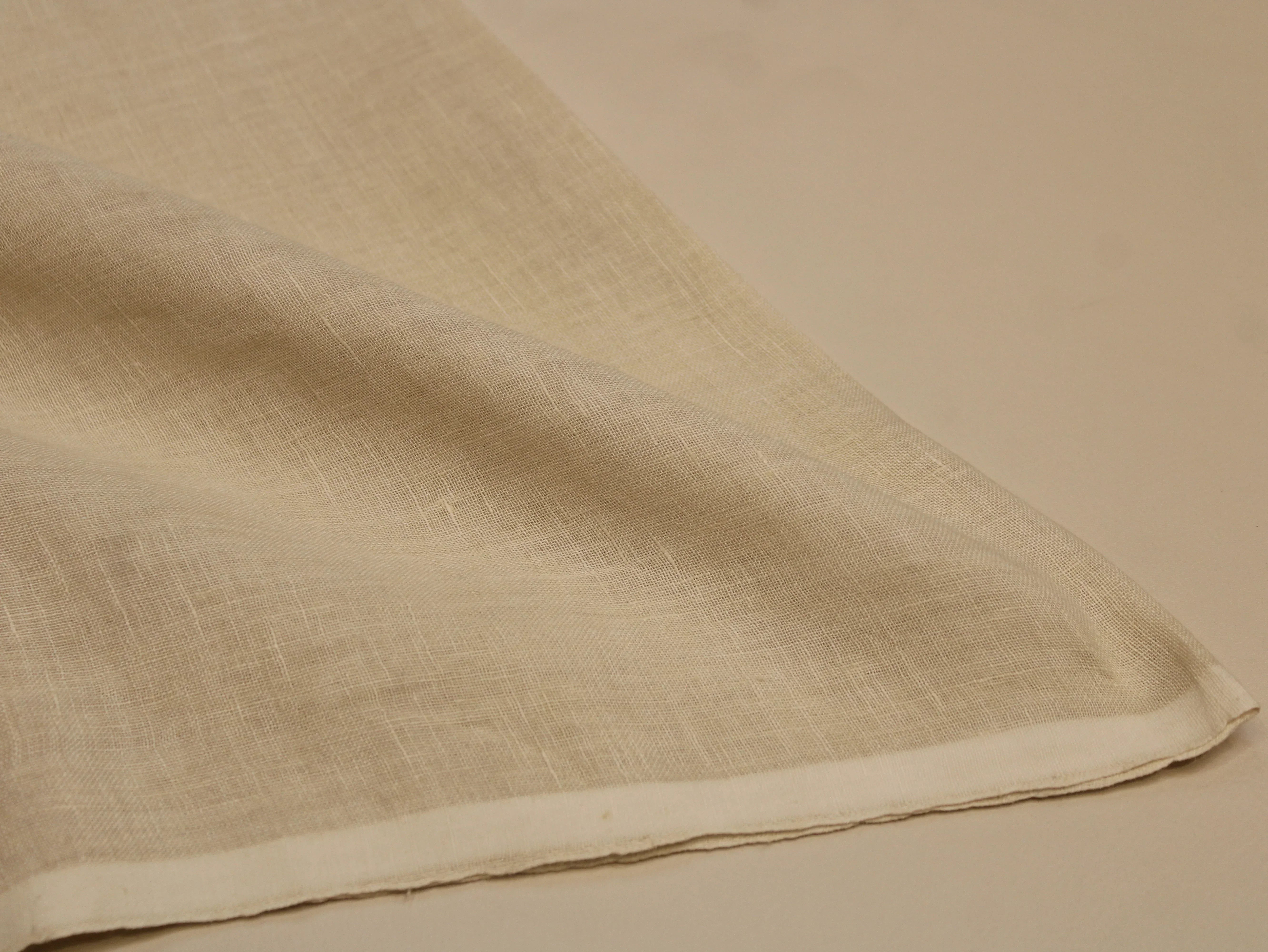 Pure Cotton Linen Blended Fabric Beige 44 Inches | Premium Natural Fiber Ethnic Wear Fabric