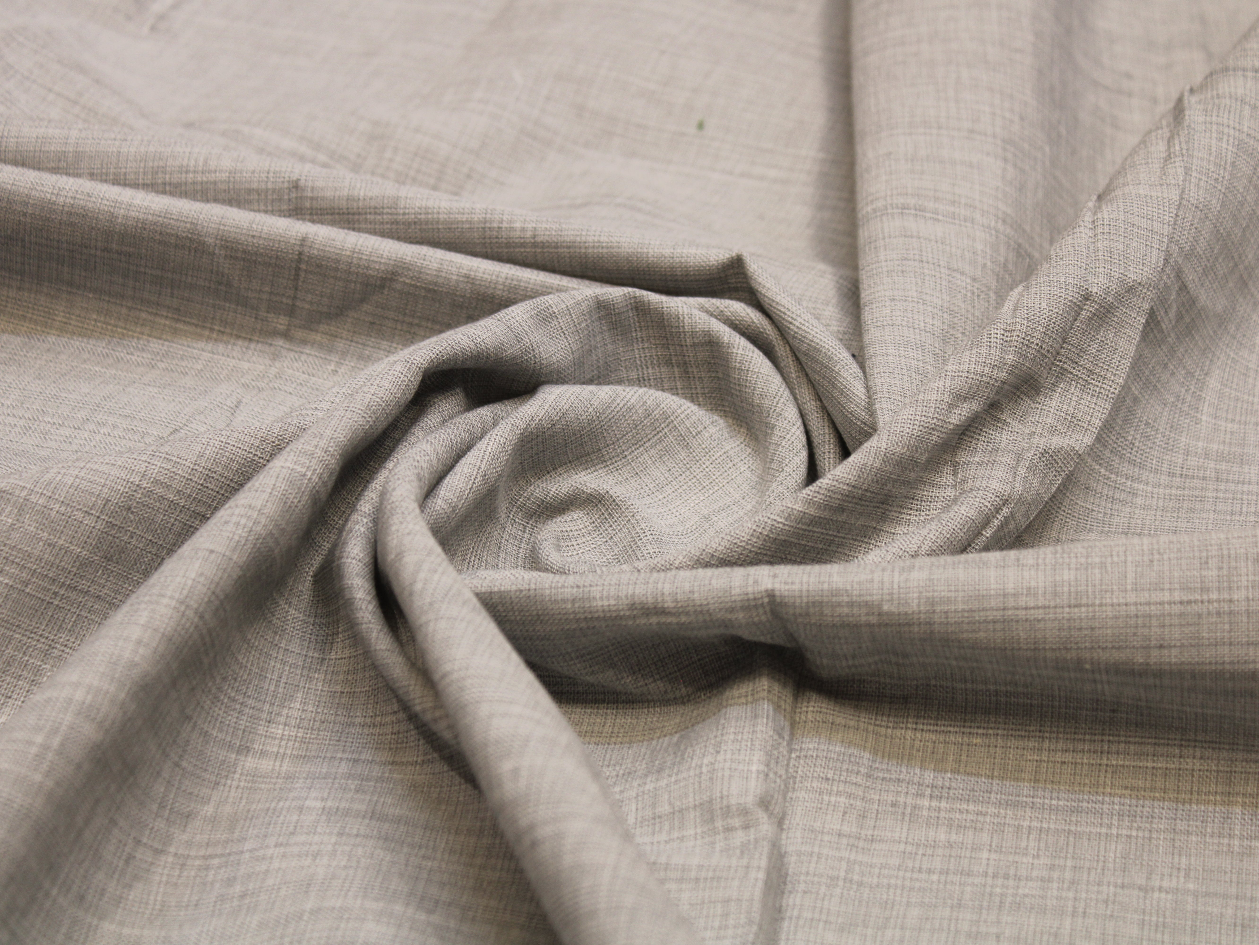 Pure Cotton Plain Handloom Fabric 44 Inches Width - Ash Grey