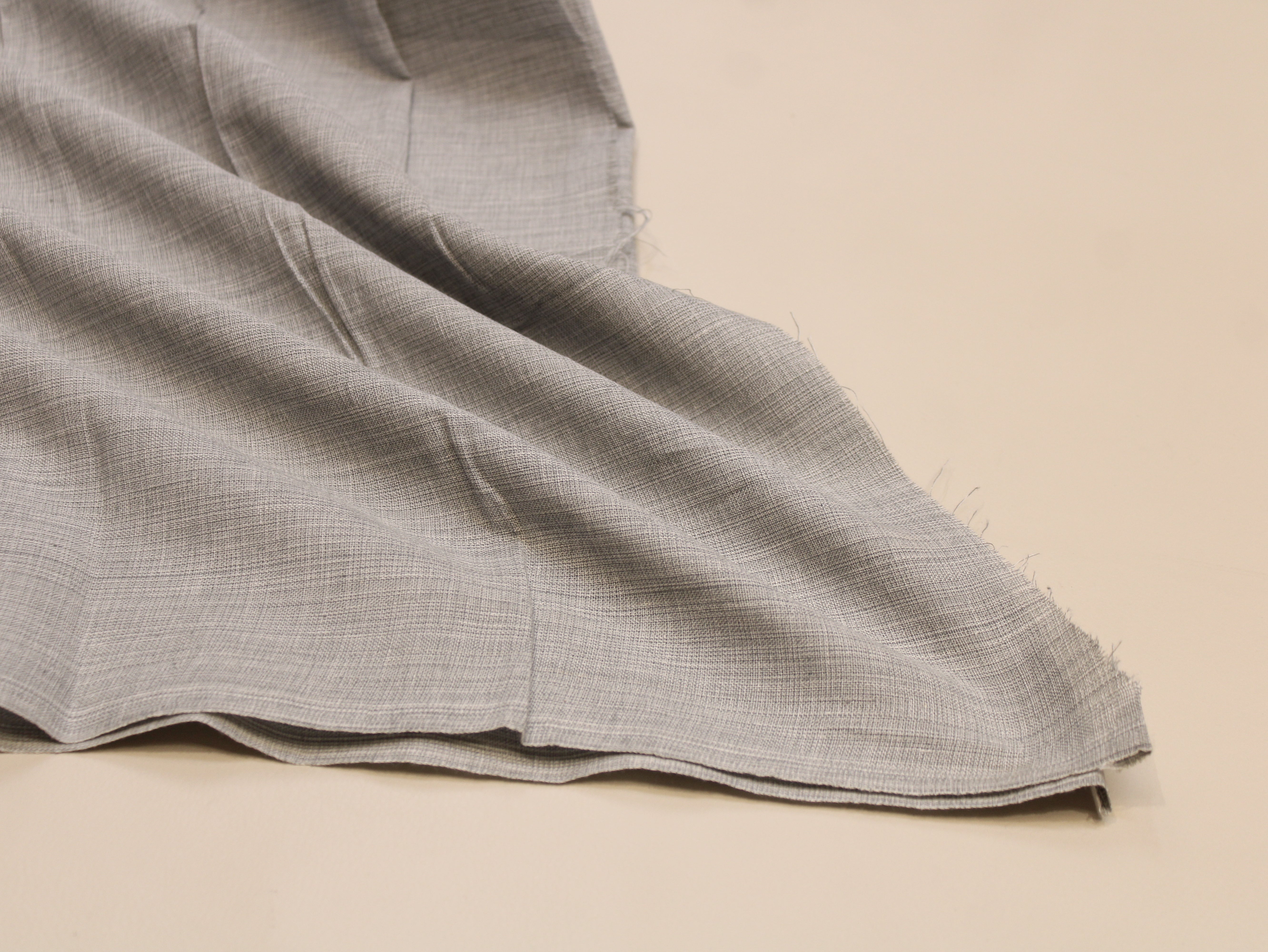 Pure Cotton Plain Handloom Fabric 44 Inches Width - Ash Grey