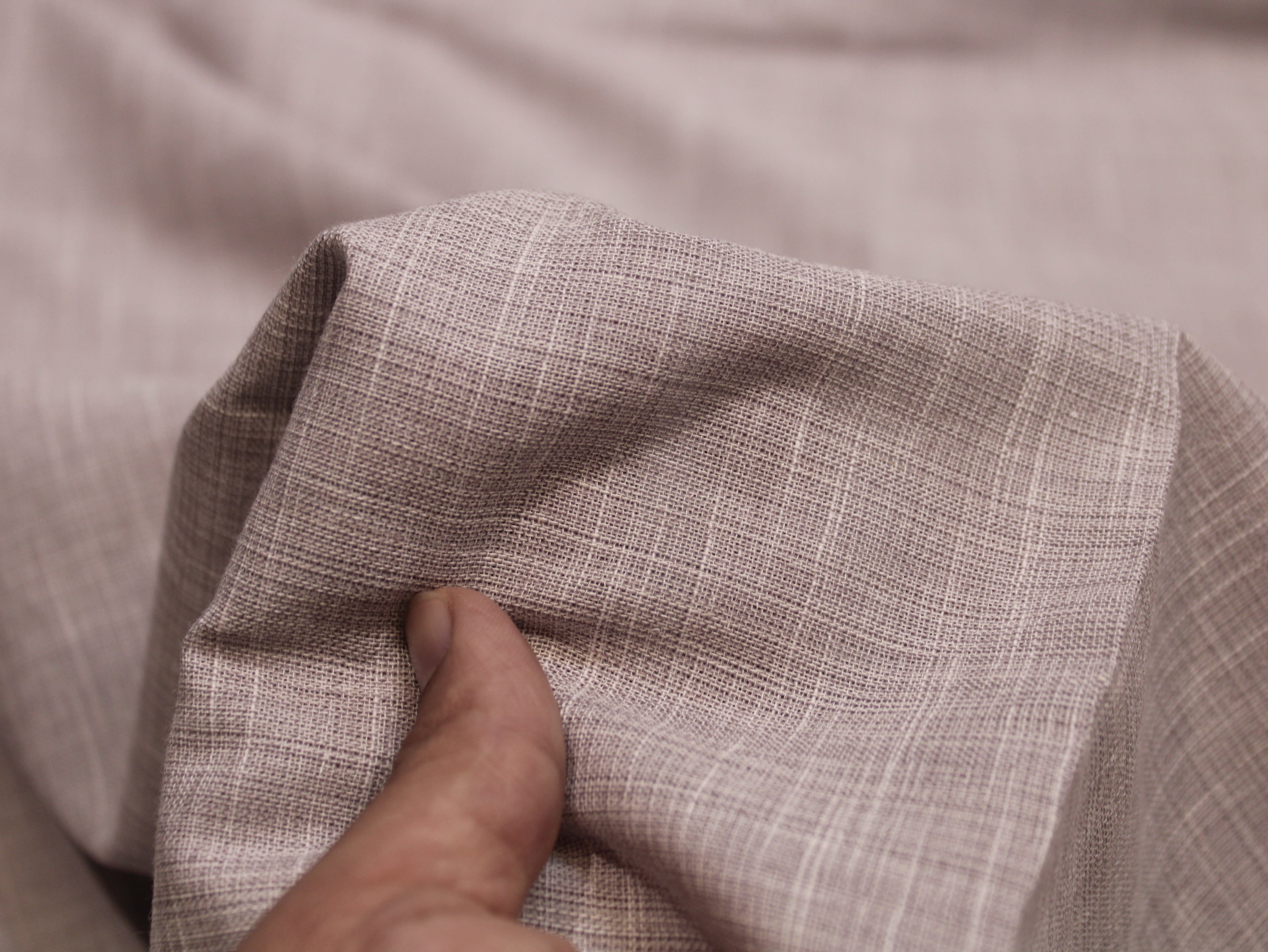 Pure Cotton Plain Handloom Fabric 44 Inches Width - Mauve Grey