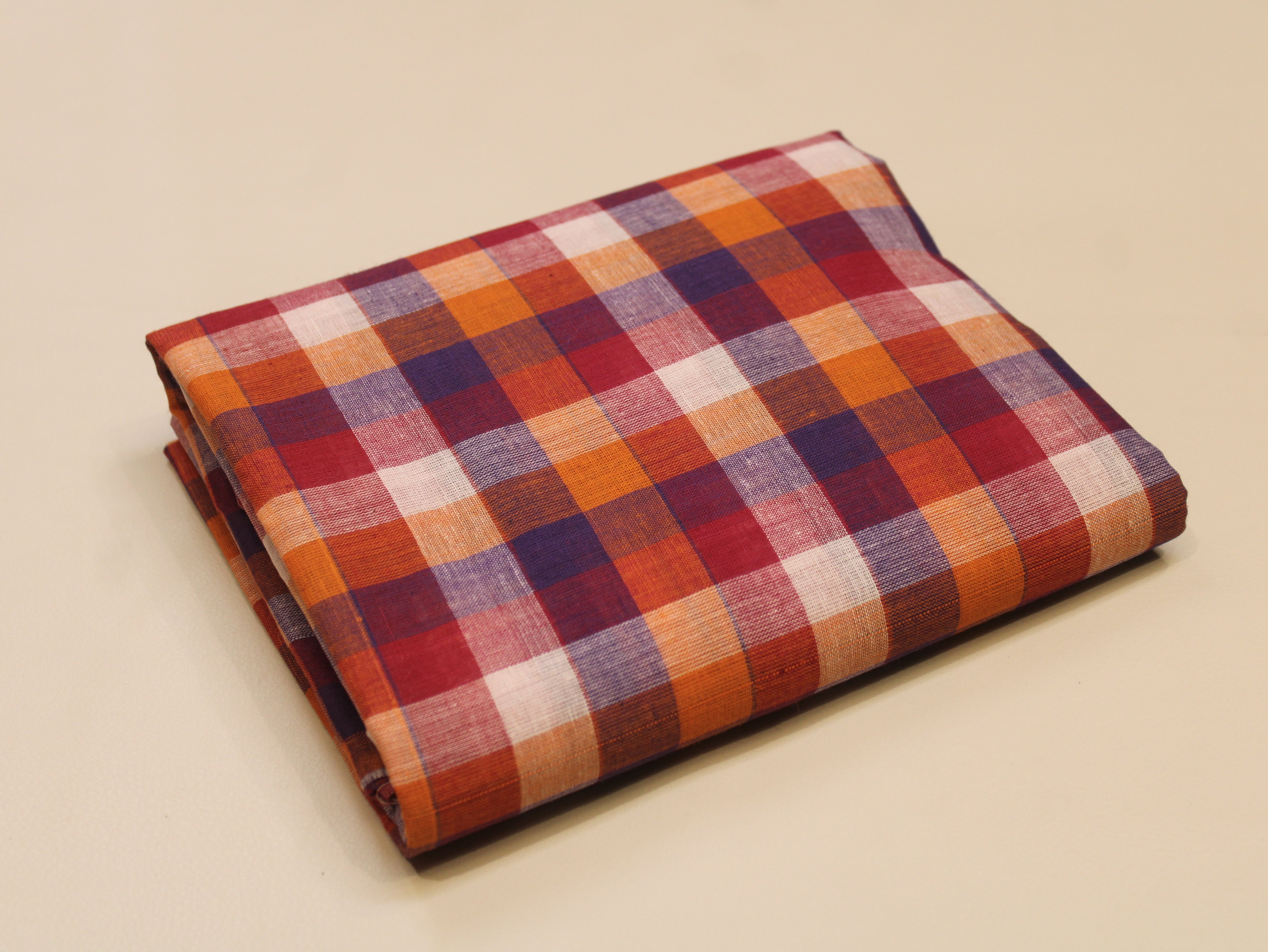 Pure Cotton Handloom Multi Checked Fabric 44 Inch | Mfoks