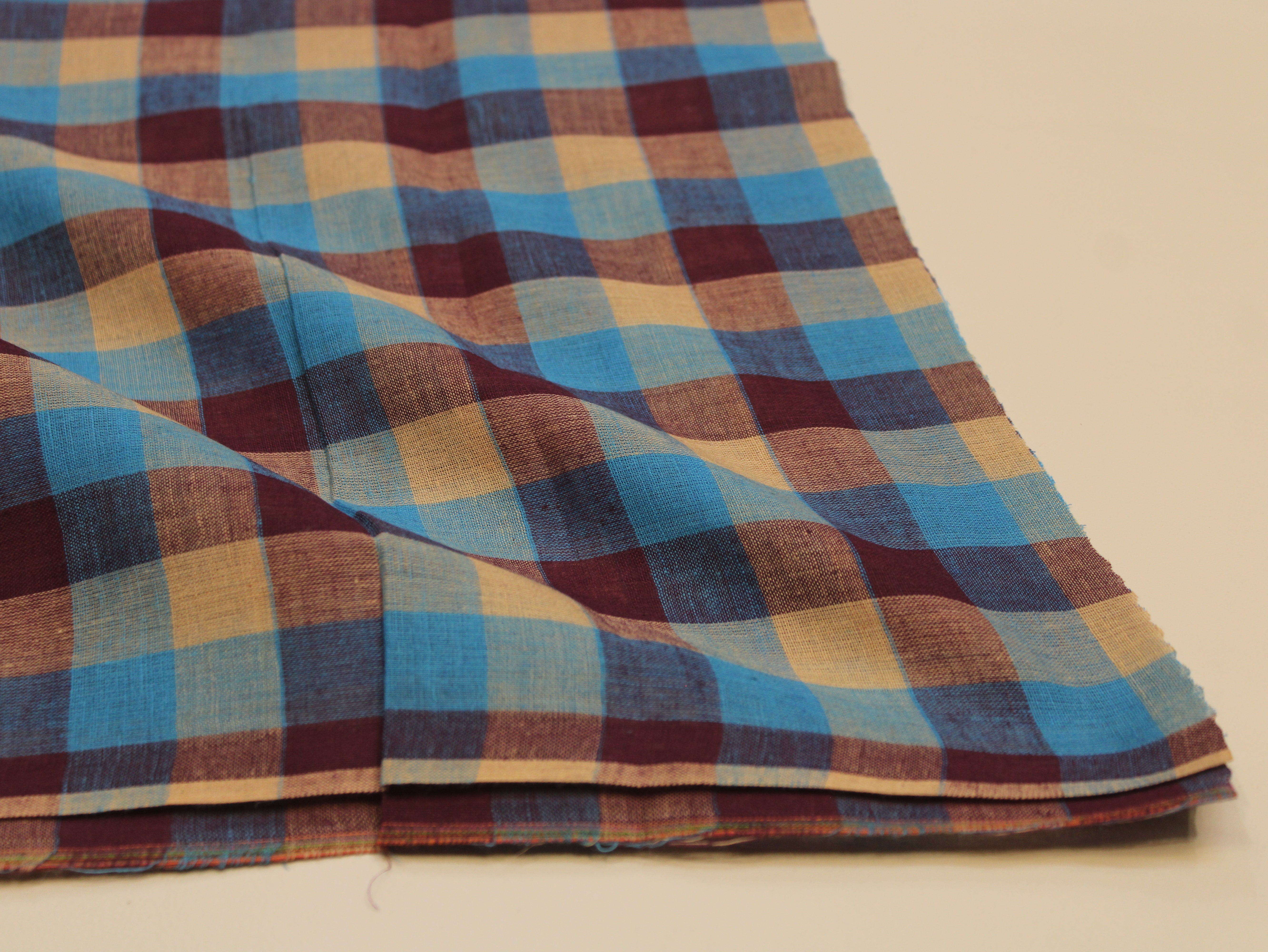 Pure Cotton Handloom Multi Checked Fabric 44 Inch | Mfoks