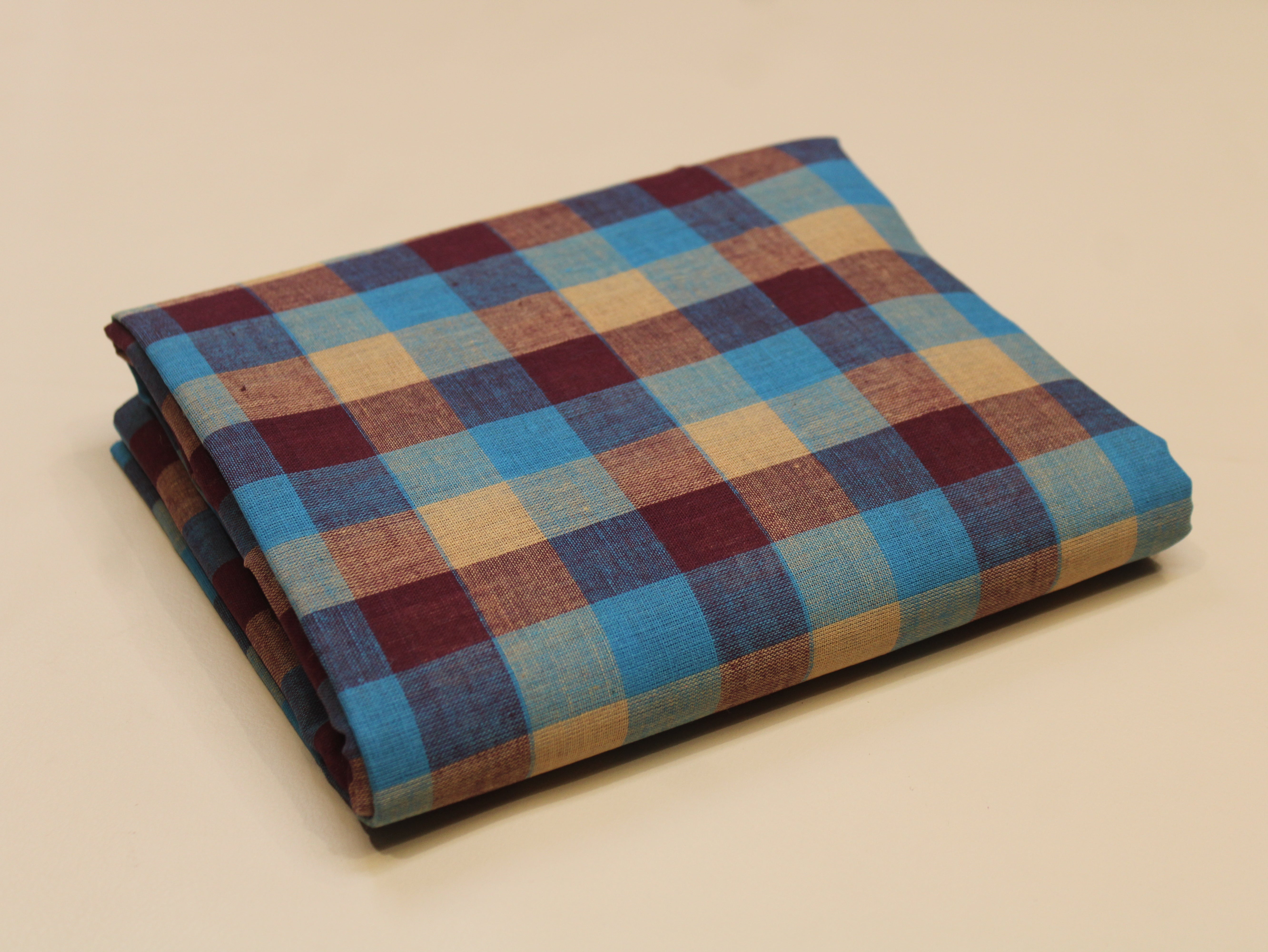 Pure Cotton Handloom Multi Checked Fabric 44 Inch | Mfoks