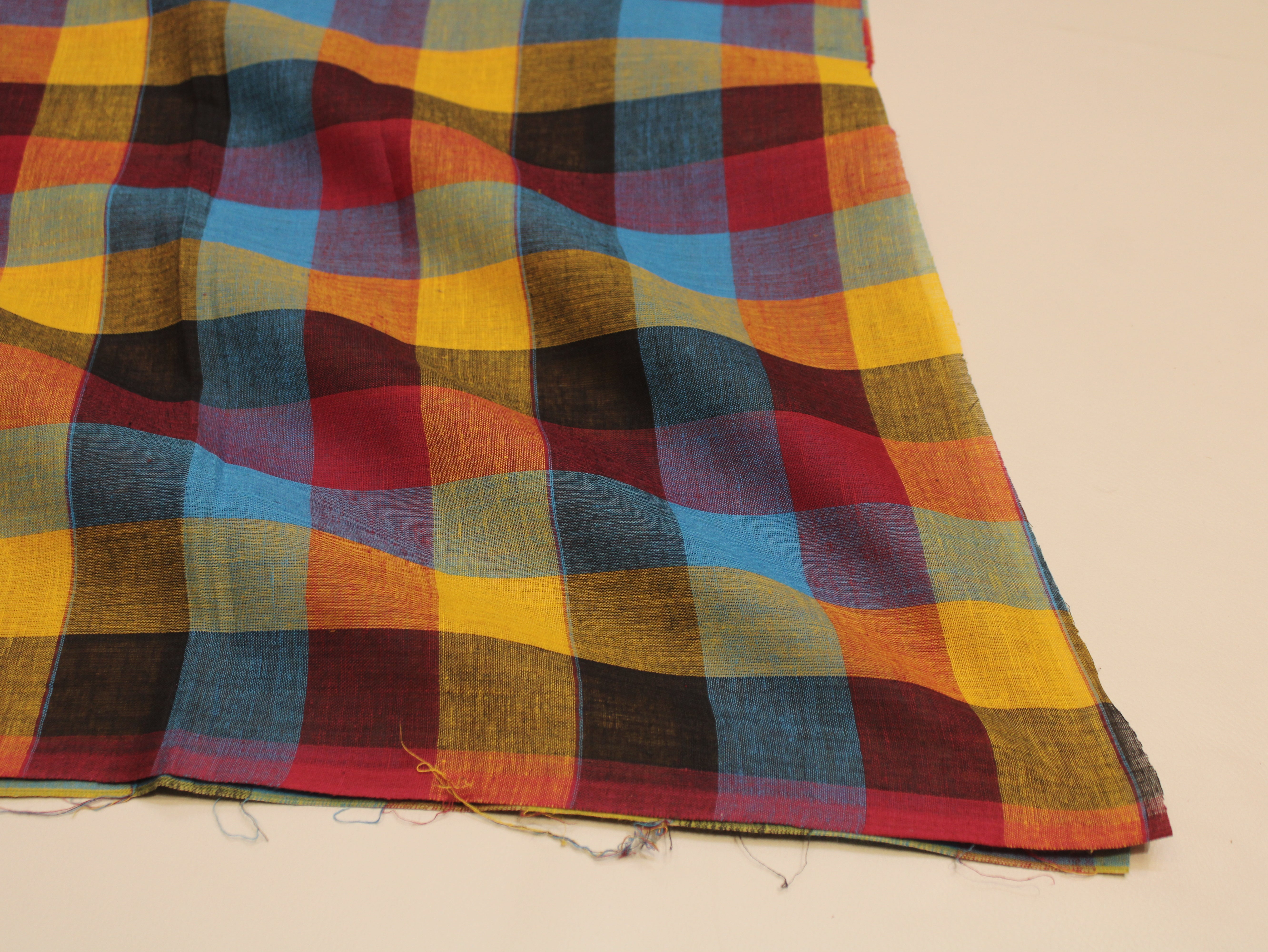 Pure Cotton Handloom Multi Checked Fabric 44 Inch | Mfoks