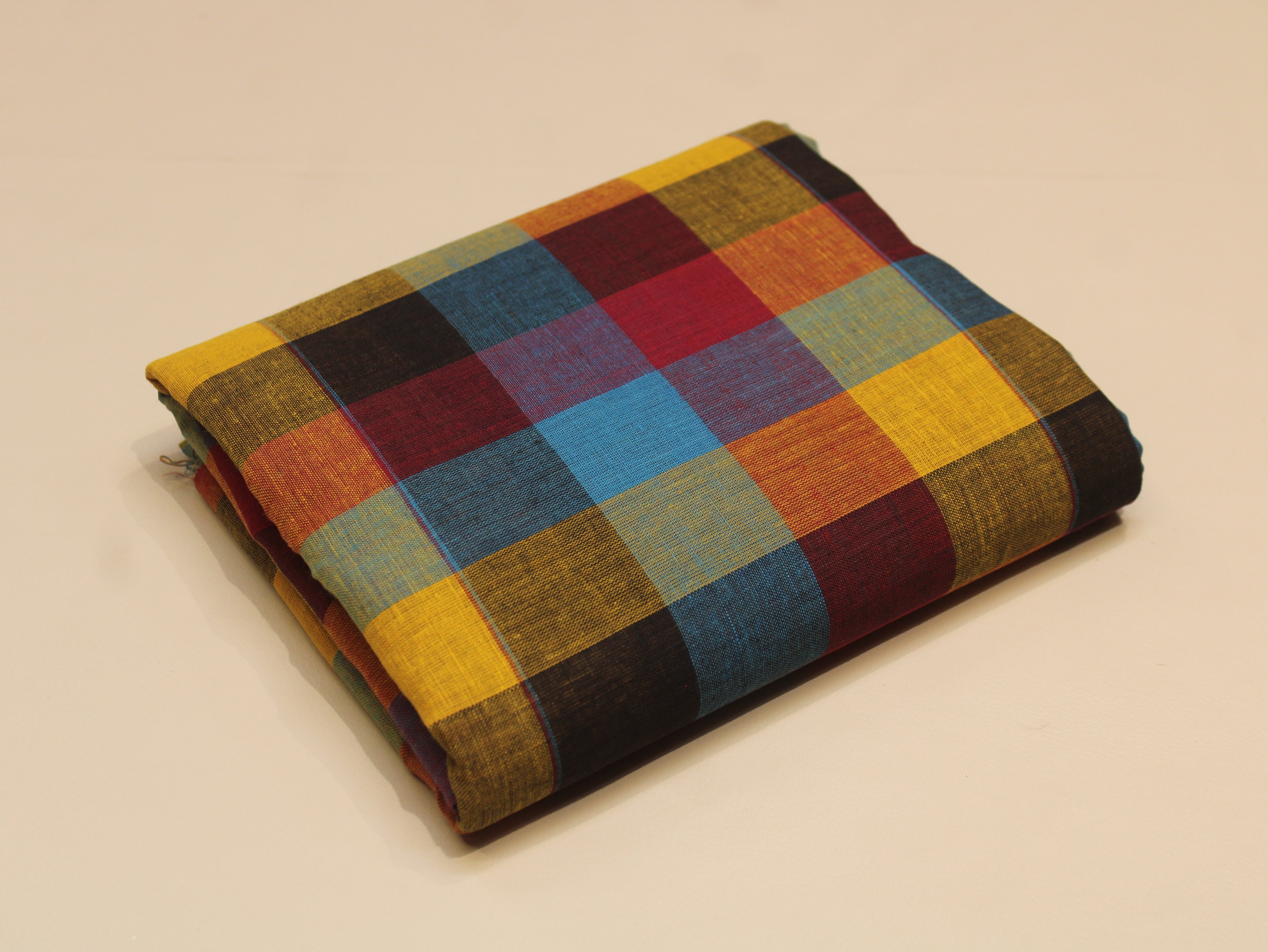 Pure Cotton Handloom Multi Checked Fabric 44 Inch | Mfoks