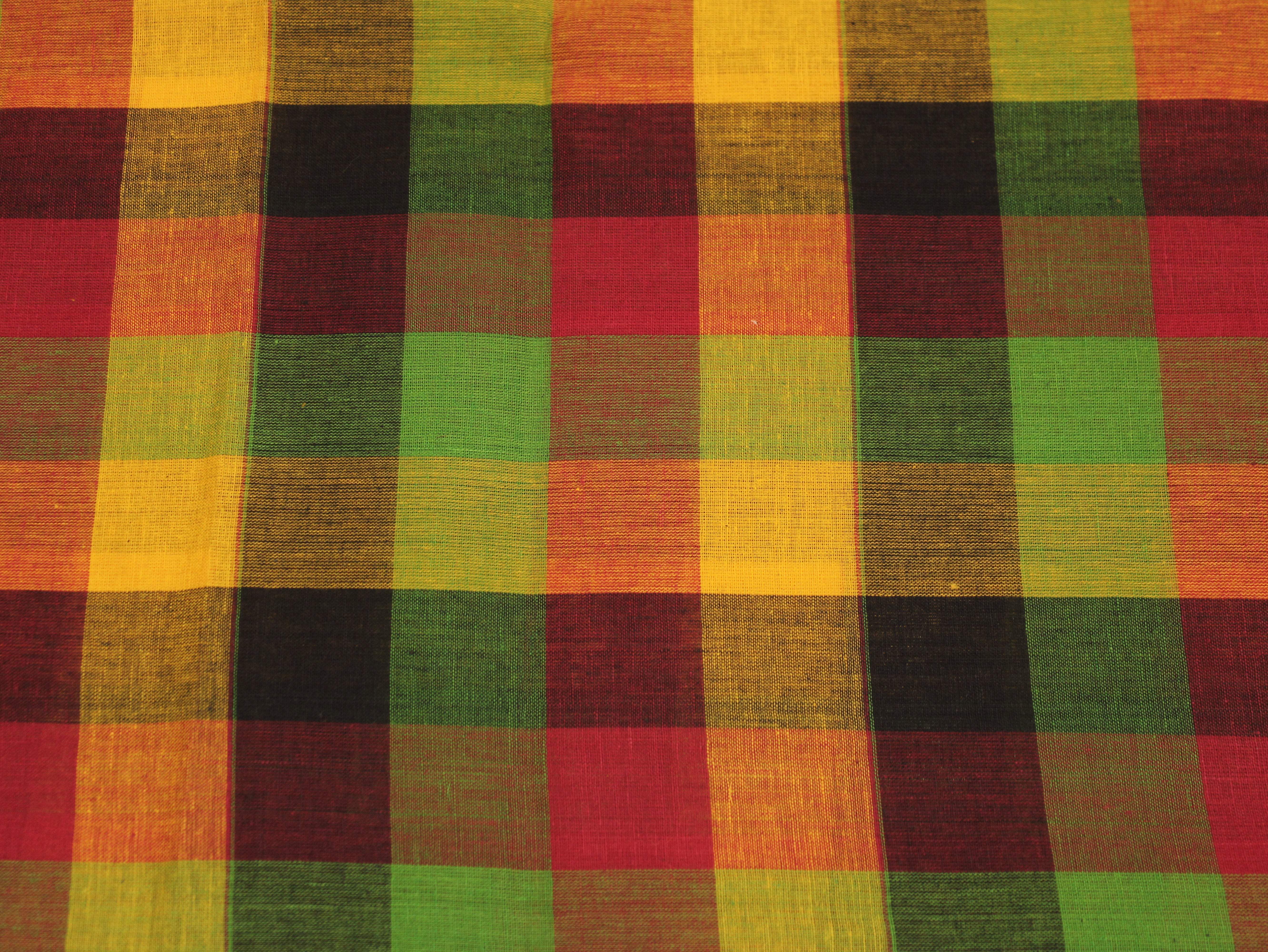 Pure Cotton Handloom Multi Checked Fabric 44 Inch | Mfoks