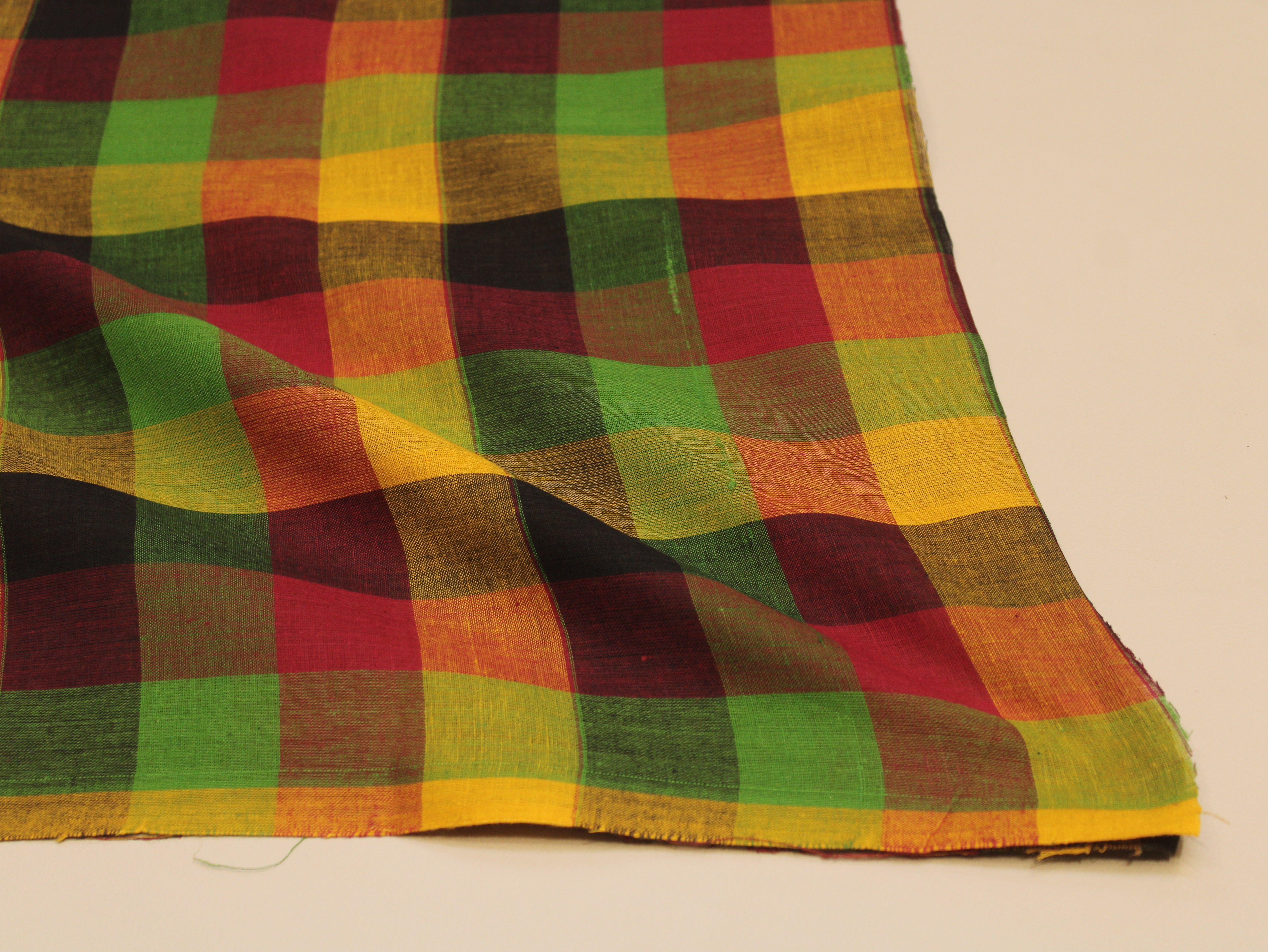 Pure Cotton Handloom Multi Checked Fabric 44 Inch | Mfoks