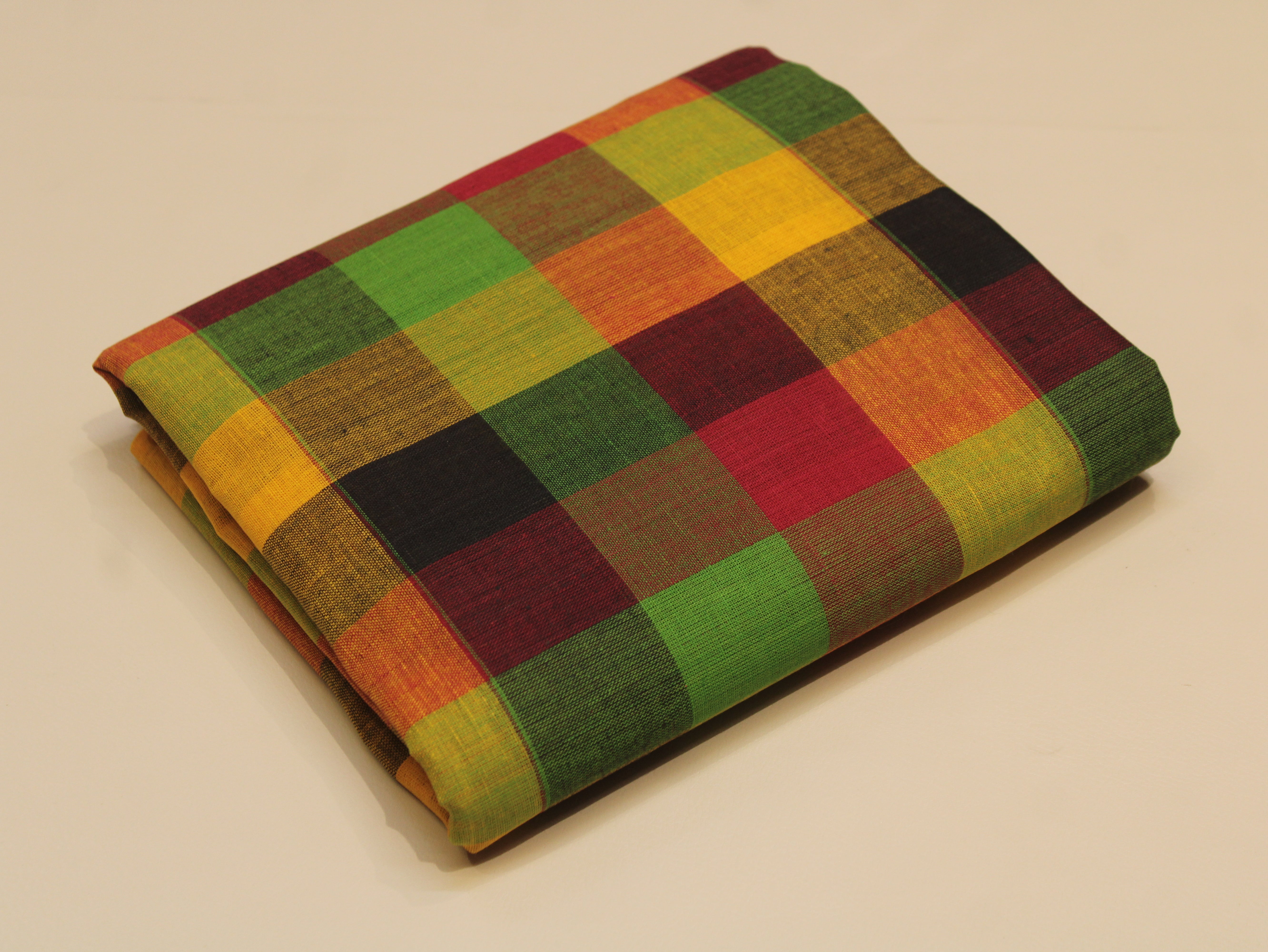 Pure Cotton Handloom Multi Checked Fabric 44 Inch | Mfoks