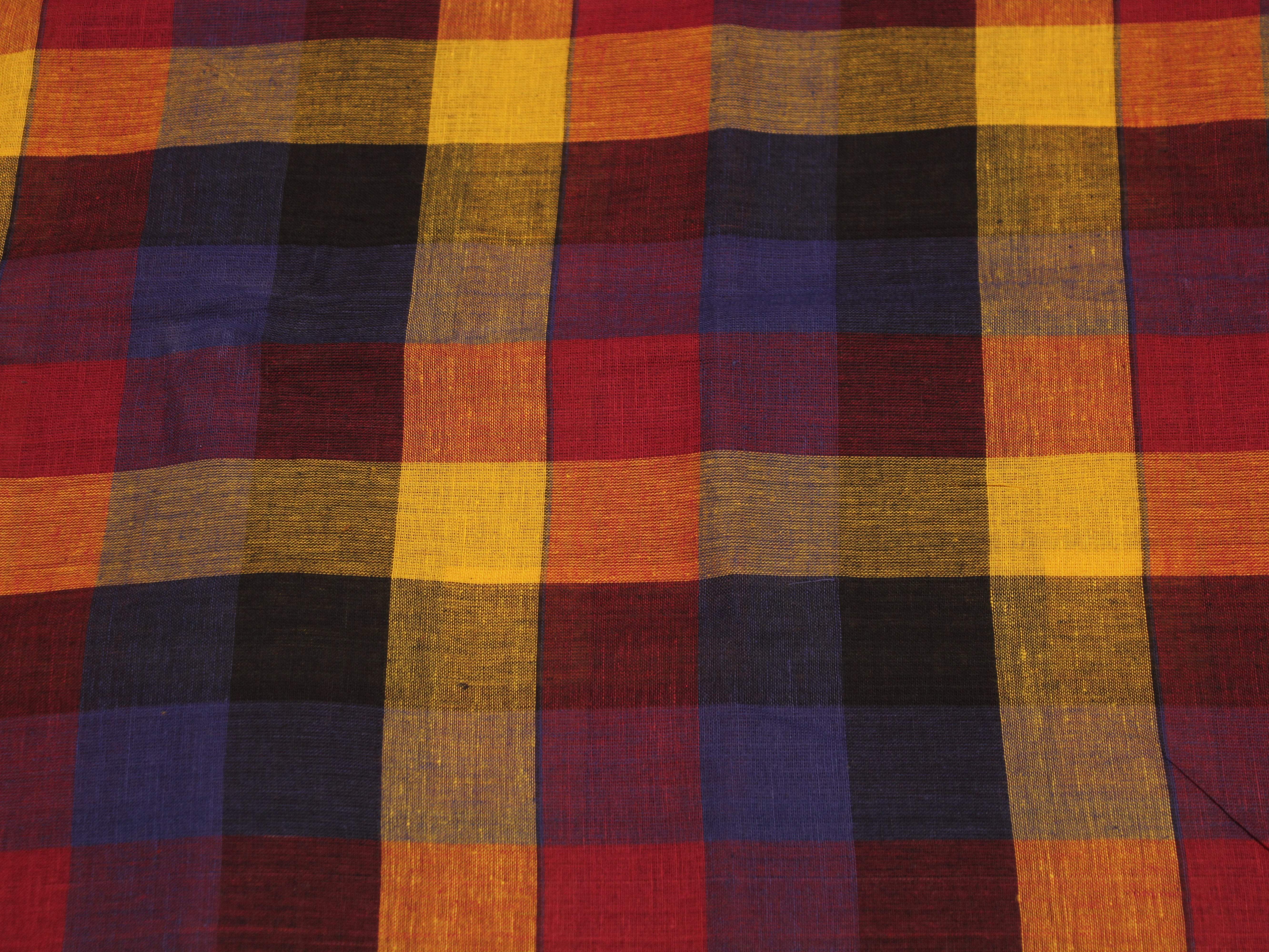 Pure Cotton Handloom Multi Checked Fabric 44 Inch | Mfoks