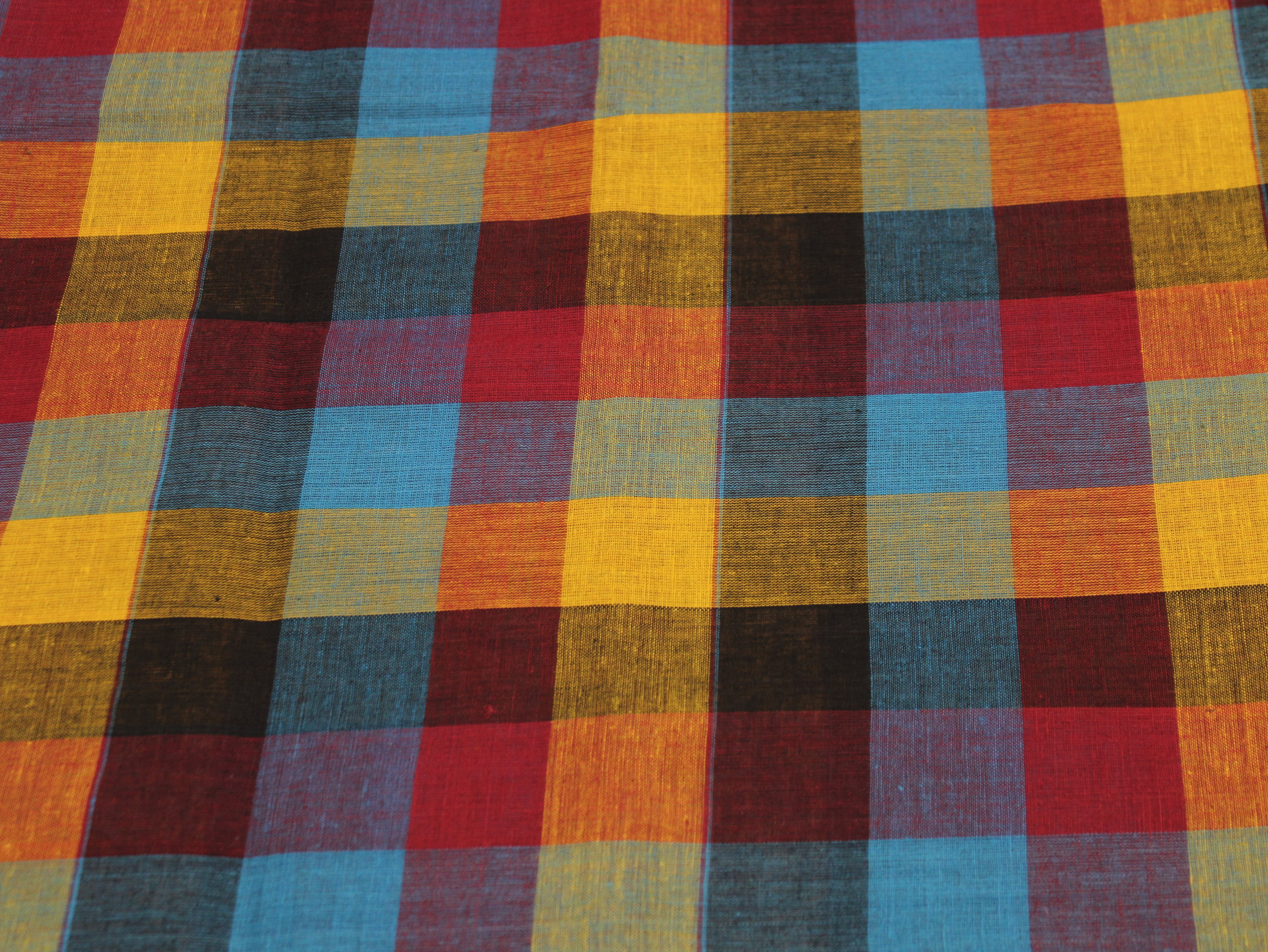 Pure Cotton Handloom Multi Checked Fabric 44 Inch | Mfoks